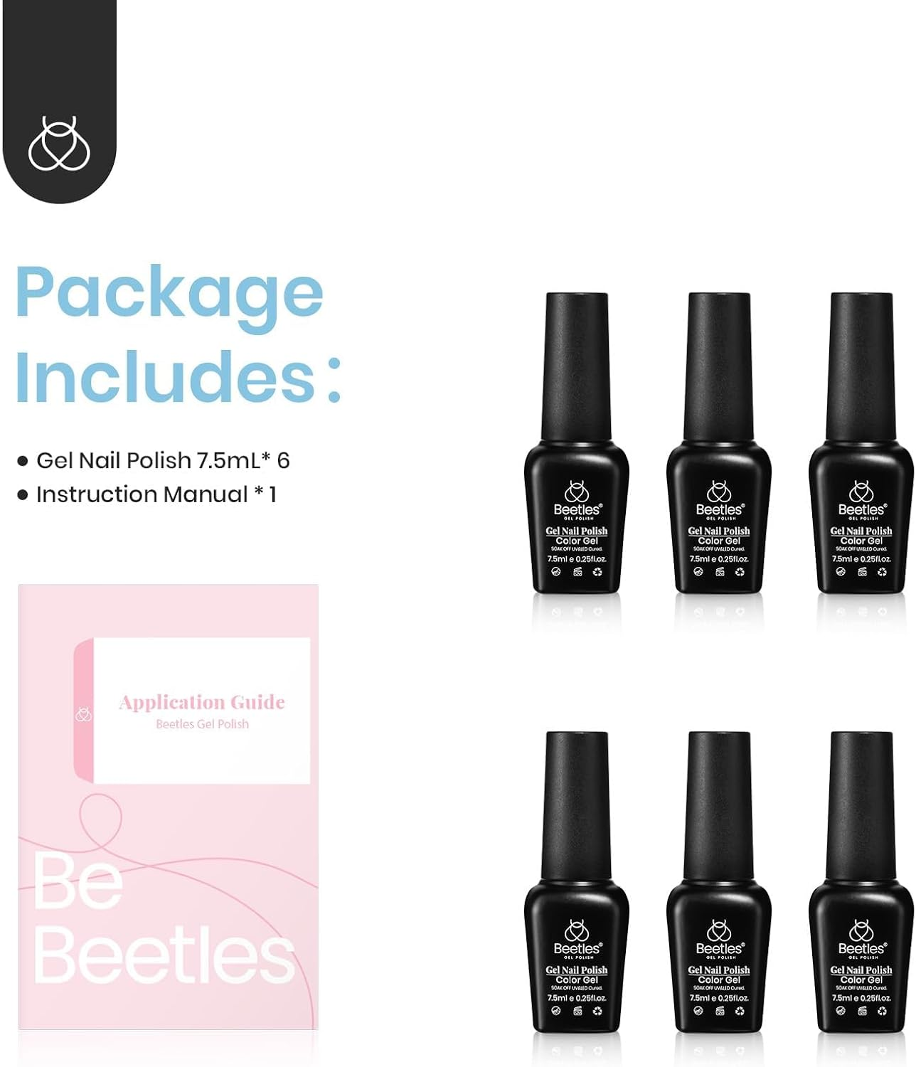 Beetles Gel Polish Gel Polish Nail Set 6 Colors Ultimate Morandi Nude Pink White Blue Gel Nail Polish 6 Colors Daydream Verses Collection Soak off Uv Diy Manicure Kit New Nail Trend for Women Girls image number 4