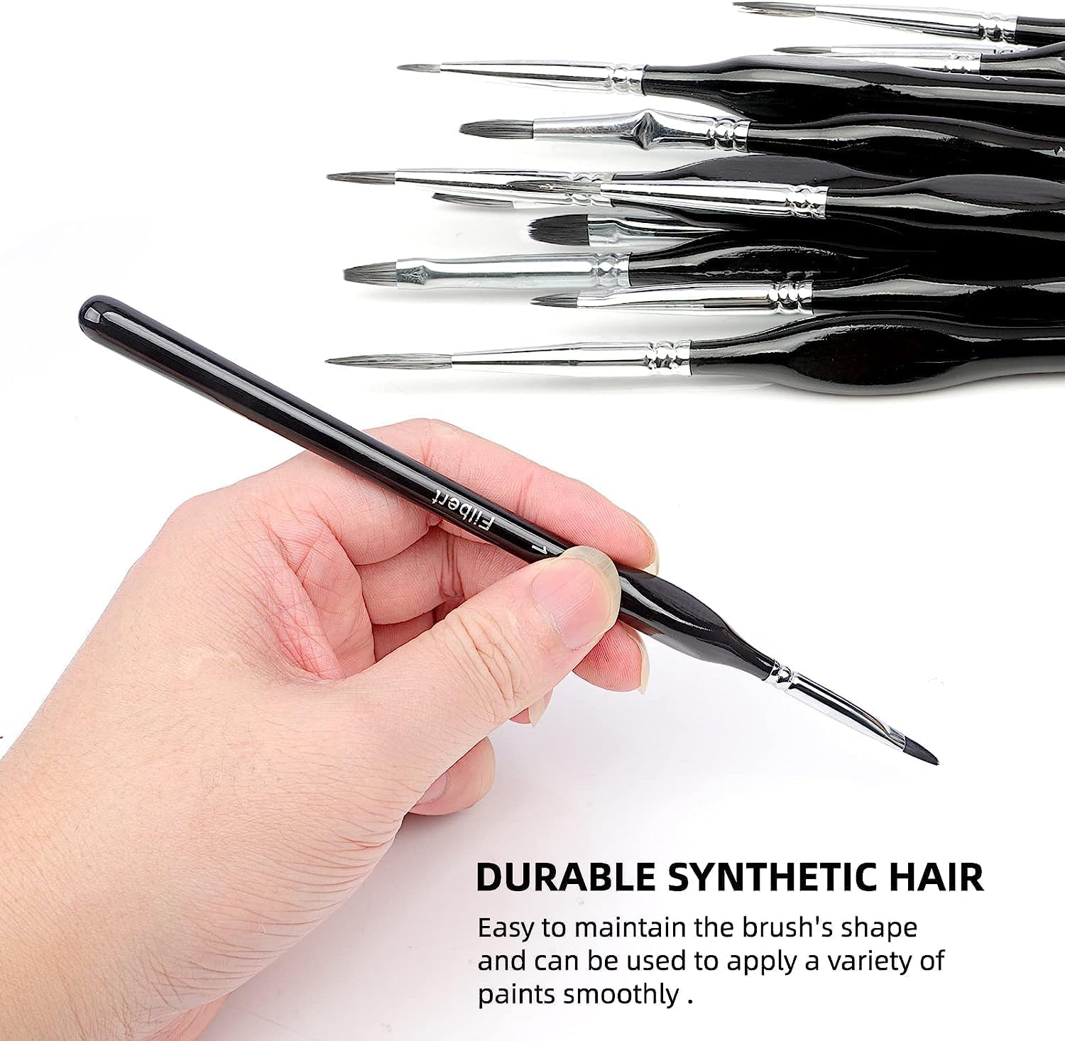 Professional 15Pcs Fine Detail Paint Brush Set, Miniature Detail Paint Brush Set, Watercolor Face Painting Brushes Set for Acrylic, Oil, Watercolor, Face, Scale Model Painting image number 4