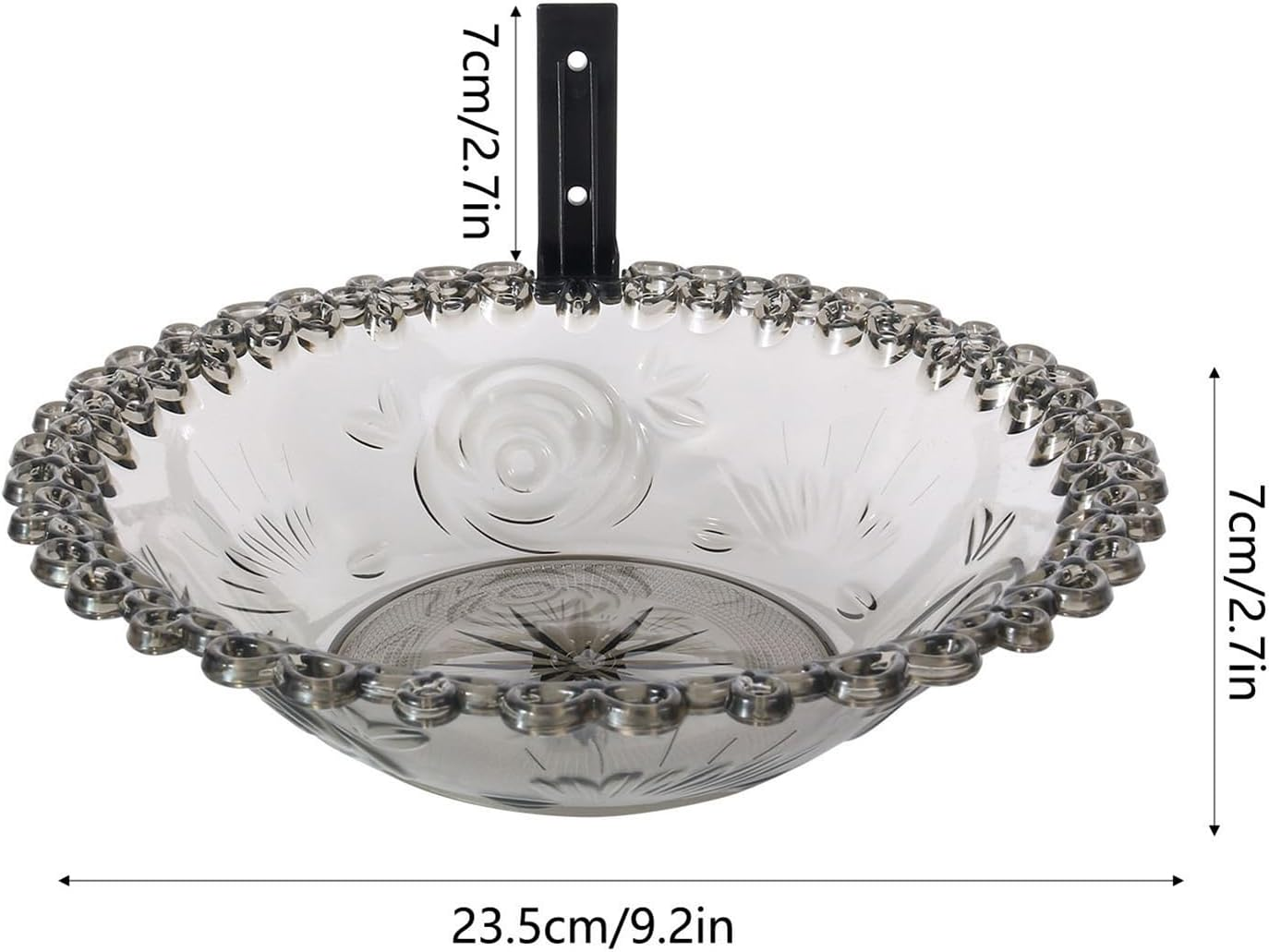 Bird Bath, Garden Bird Bathroom | 9" Wall Mounted Outdoor Bird Bath | Flower Shaped Animal Meat Feeder, Climate Transparent Basin Bird Bath, Outdoor Bird Bath, Bird Bath with 9" Tree Mounted For image number 2