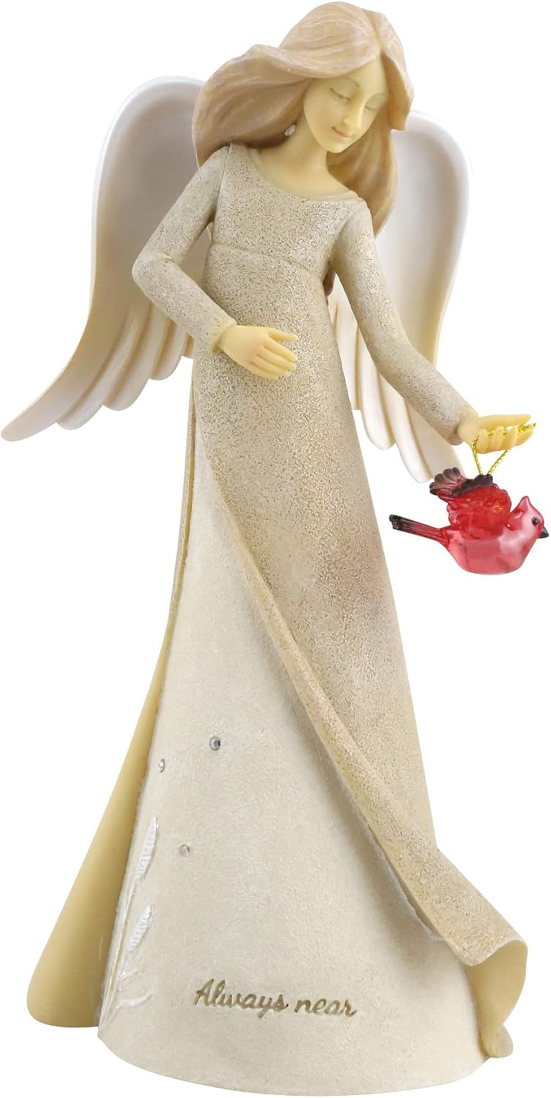 Enesco Foundations Expressions Always near Cardinal Rememberance Angel Figurine, 7.5 Inch, Multicolor