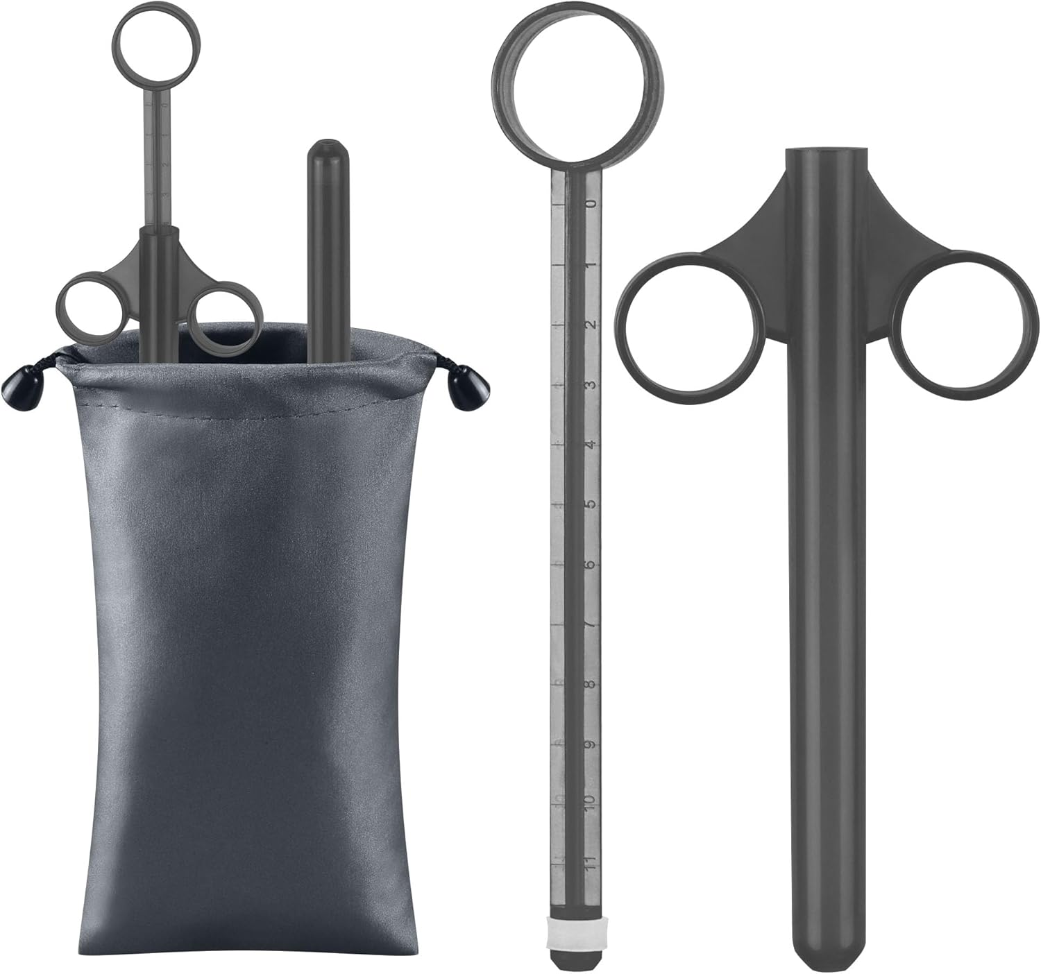 [2 Pack+Storage Bag]Lube Applicator for Women,Men,Precision Female Lubricant Tube Applicator with [10Ml Precision Markings][Easy Use/Clean][Reusable][Silicone][No Disposable]