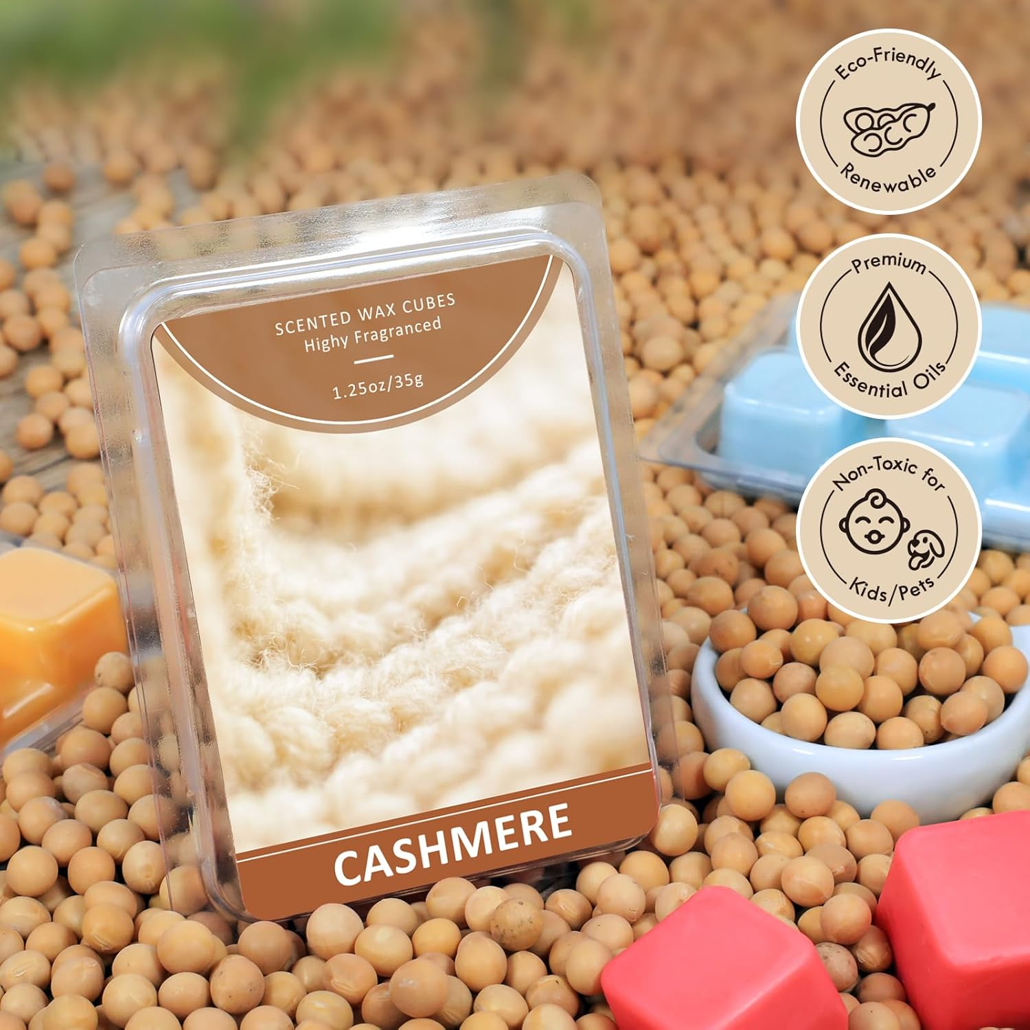 LA BELLEF&Eacute;E Wax Melts, Cashmere Scent Wax Cubes 4 Pack, Soy Wax for Candle Making,Wax Cubes, Christmas Decoration and Home Fragrance image number 5