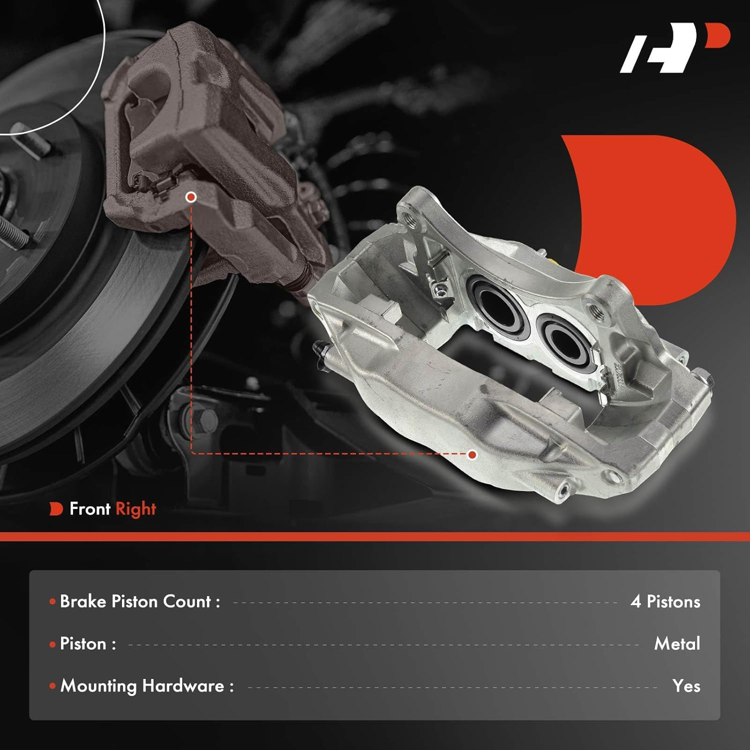 A-Premium Disc Brake Caliper Assembly Compatible with Select Subaru Models - Impreza 2004 2005 2006 2007 2.5L Sedan - Front Right Passenger Side