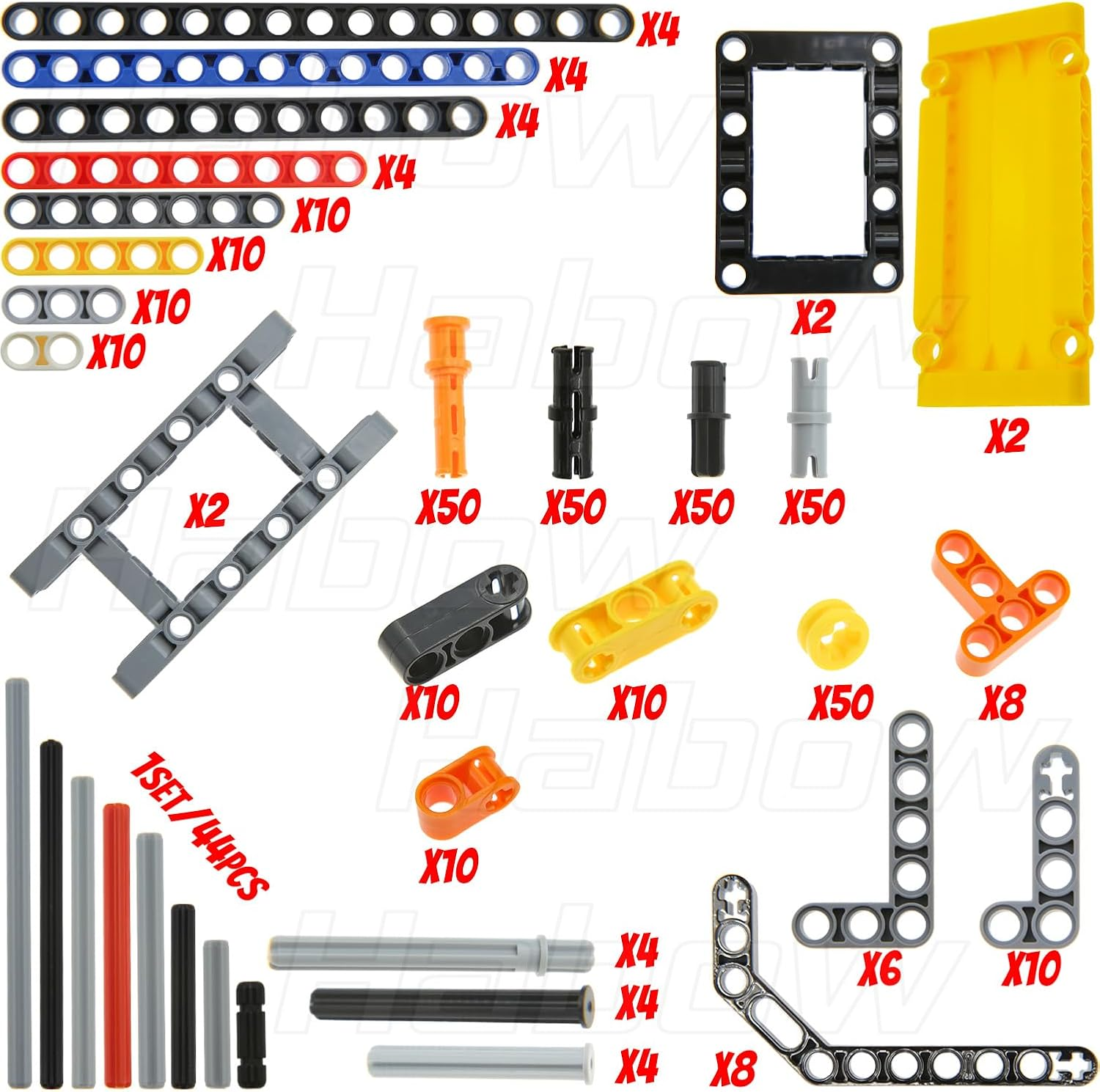 420Pcs Technic Parts - Pin Connector Compatible with , Technic Beam Frame Plate Liftarm Wheels Tire Etc. MOC Replacement Pieces for Toy Building Sets image number 4