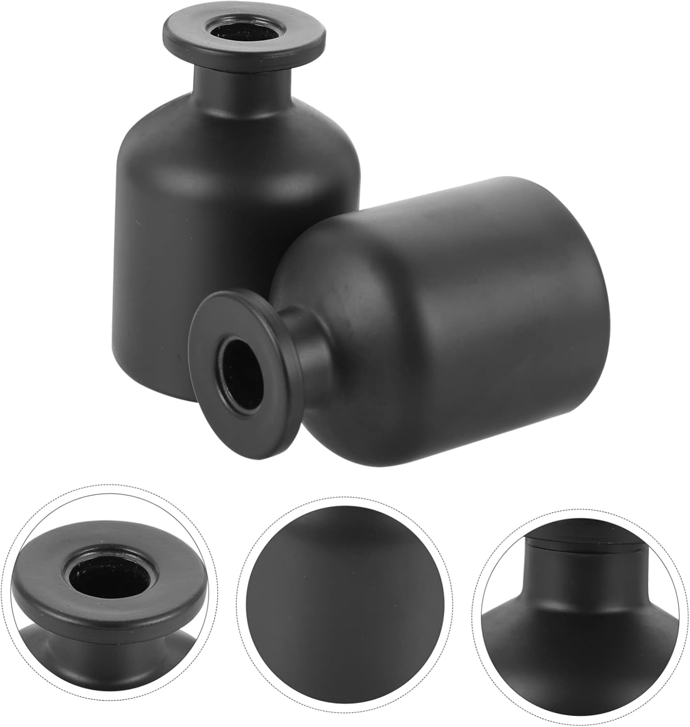 Aromatherapy Diffuser Bottle 100Ml Frosted Glass Black Matte Fragrance Release Container for Home Living Room Decor 2Pcs