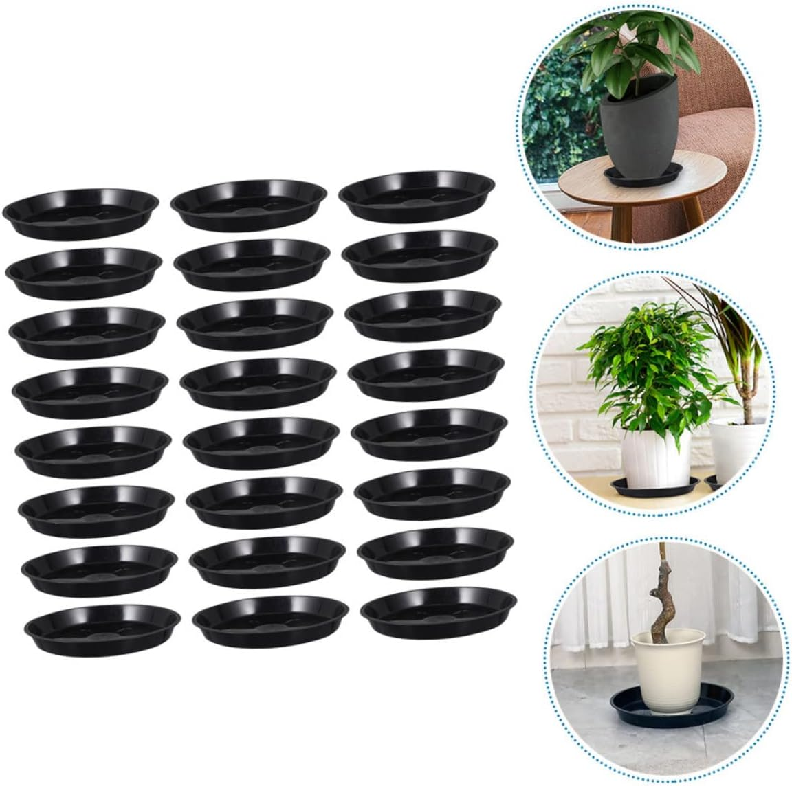 Kisangel 25Pcs Plastic Flower Pot Trays as Flowerpot Base for Indoor Plant Pot Ground Flowerpot Trays for Potted Plant image number 6