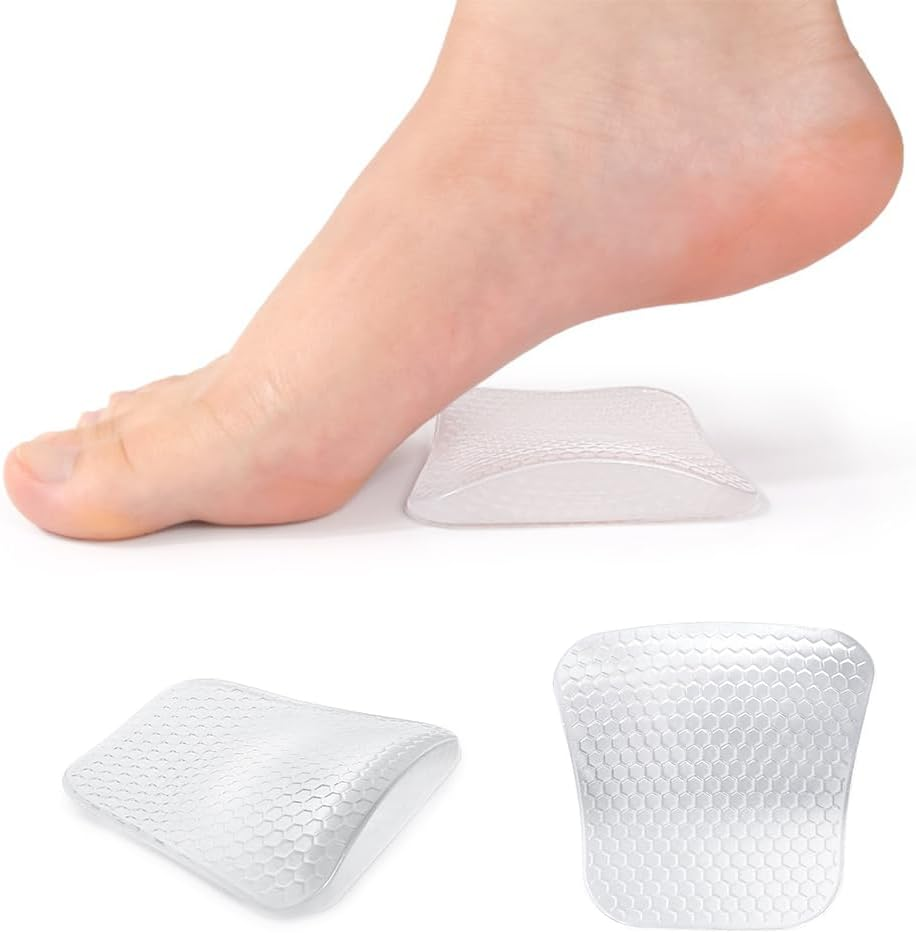 Arch Support Cushion Pads, 2 Pairs, Non-Slip Gel, Clear, Honeycomb Massage Design image number 4