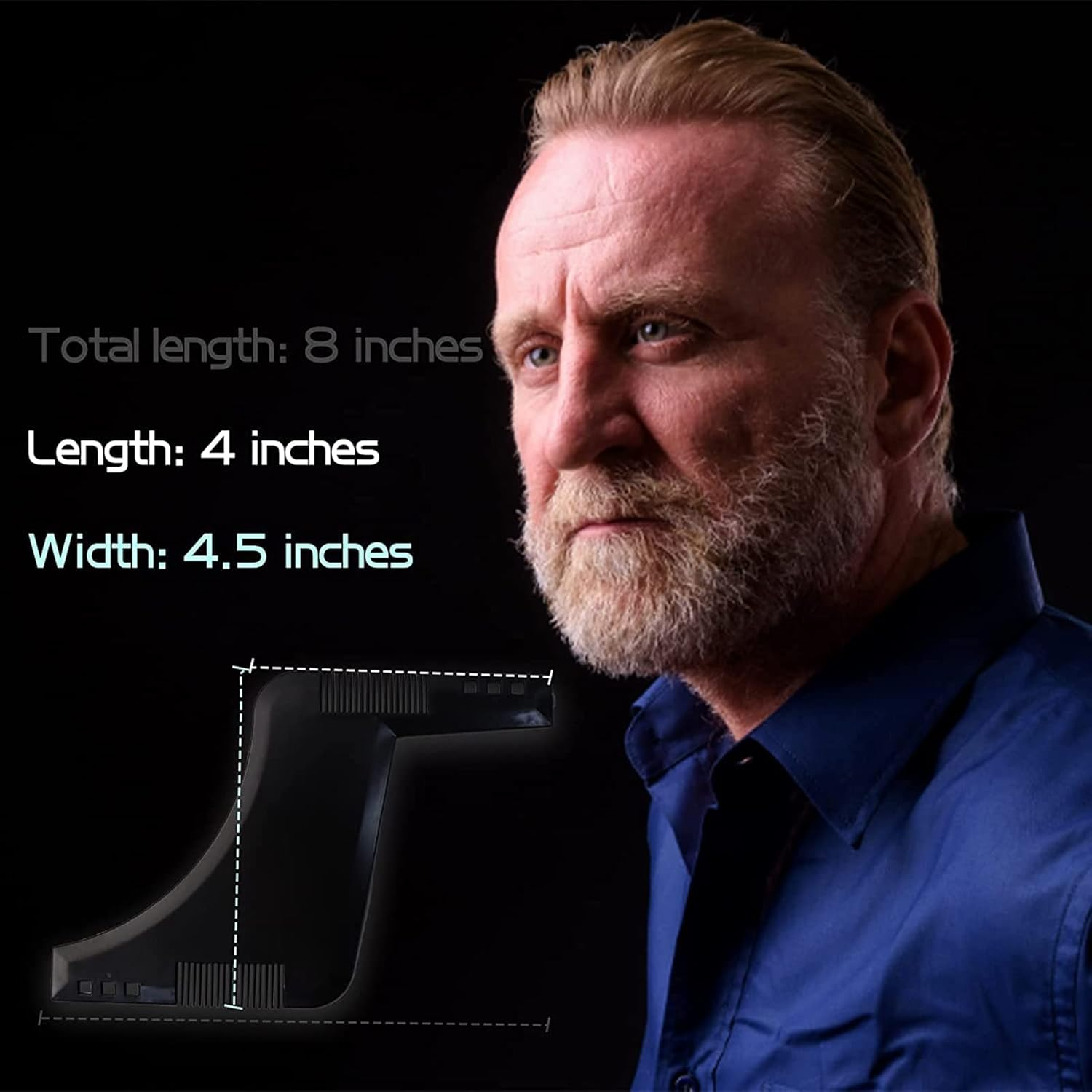 TAVVKE 2 Pack Beard Shaping Tool with Comb for Men - Create Perfect Symmetric Lines and Trim with Beard Trimmer Hair Clipper - Black*1 image number 5