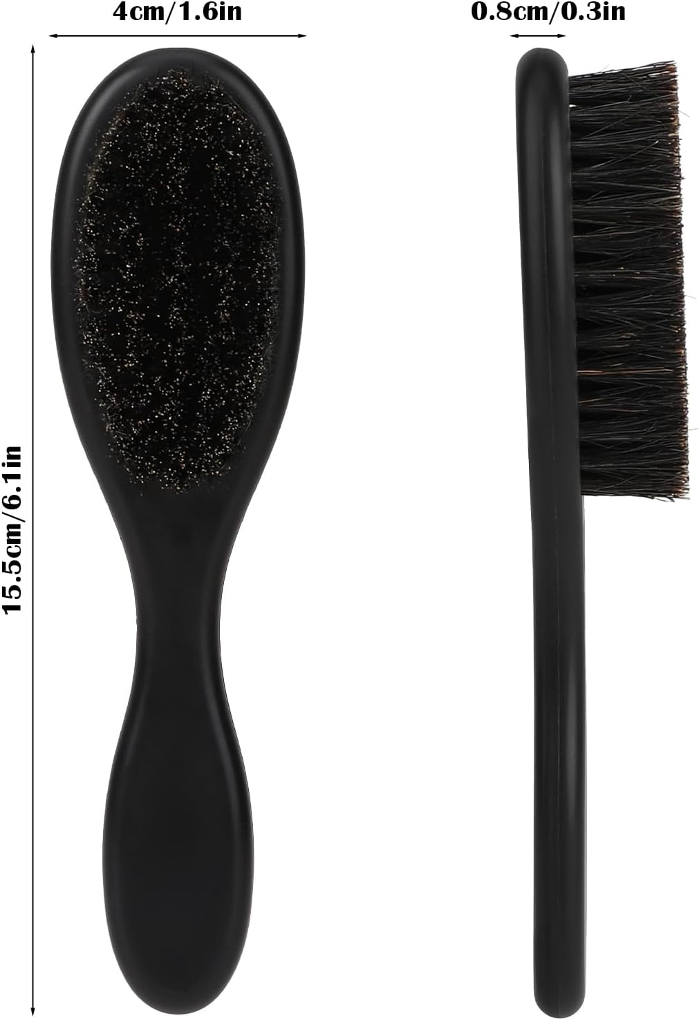 Barber Fade Brush, 2 PCS Natural Boar Bristle Hair Brush with ABS Handle Professional Barber Neck Duster Cleaning Brush for Detangling, Smoothing, Restores Shine,Barber Supplies, Beard Brush for Men image number 5