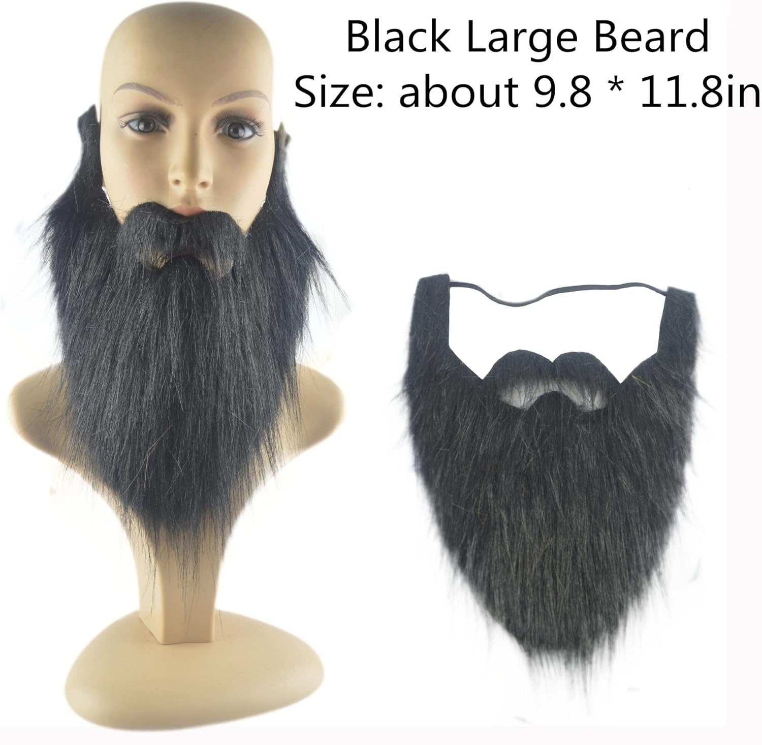 LXLUOO Santa Claus Beard Simulation Beard Beard, Large Beard Pirate Beard Props,Fake Beards Funny Fake Mustache Fake Whisker for Costume Halloween Party Supplies, 3Pcs(Brown+Black+Gray) image number 2