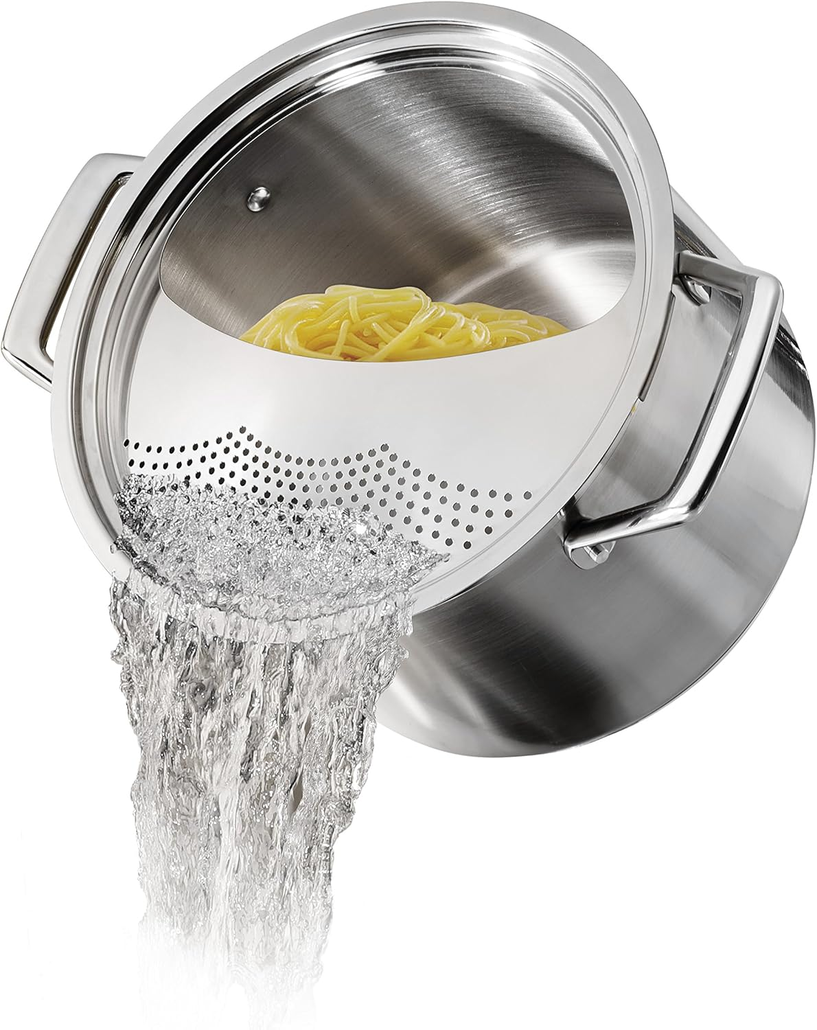 Tramontina Lock & Drain Pasta Cooker Pot with Strainer Lid 18/8 Stainless Steel 8 Qt, 80120/509DS image number 3