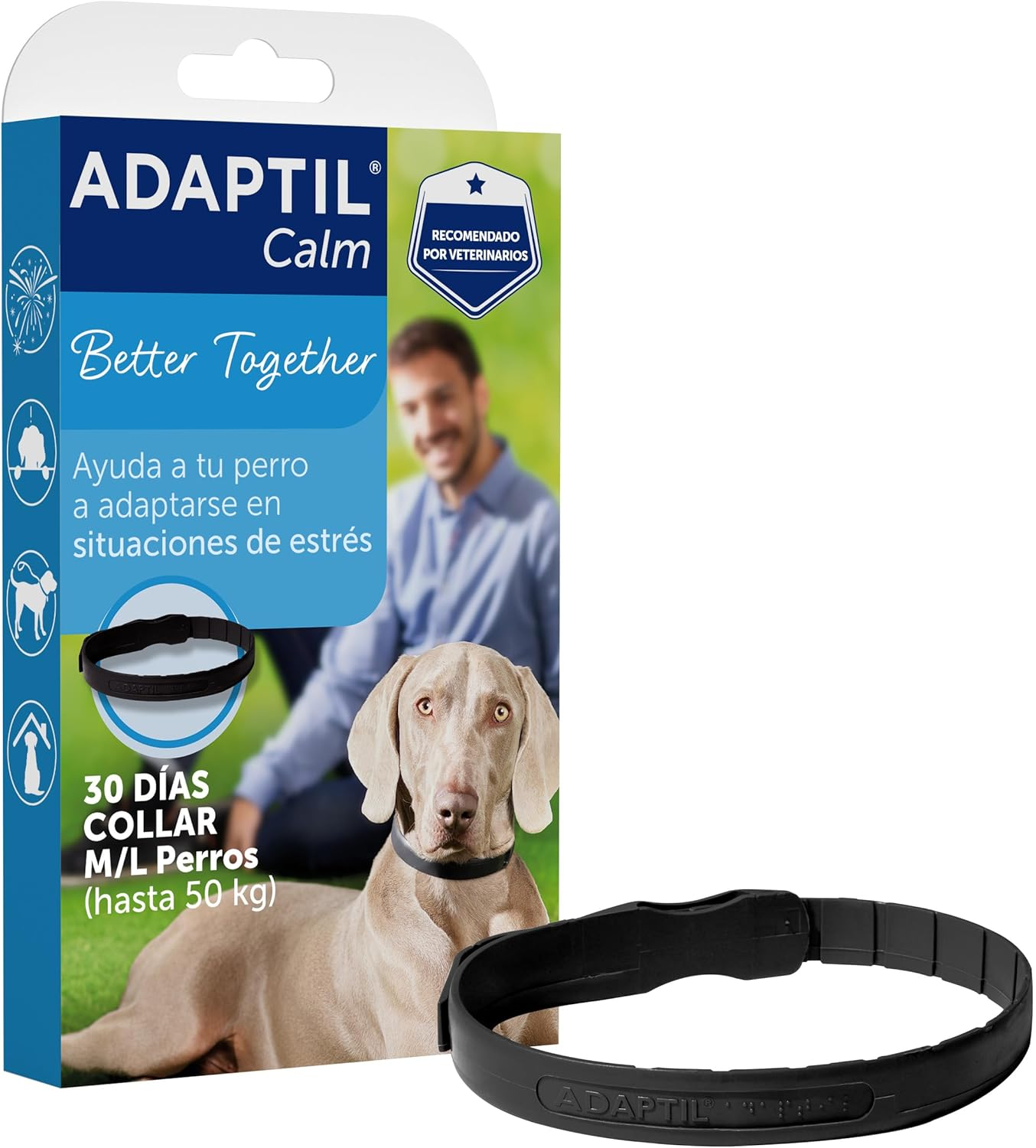 CEVA Adaptil Calm - Anti-Stress for Dogs - Fears, Loud Noises, Learning, Adoption - Collar M/L for Medium and Large Dogs