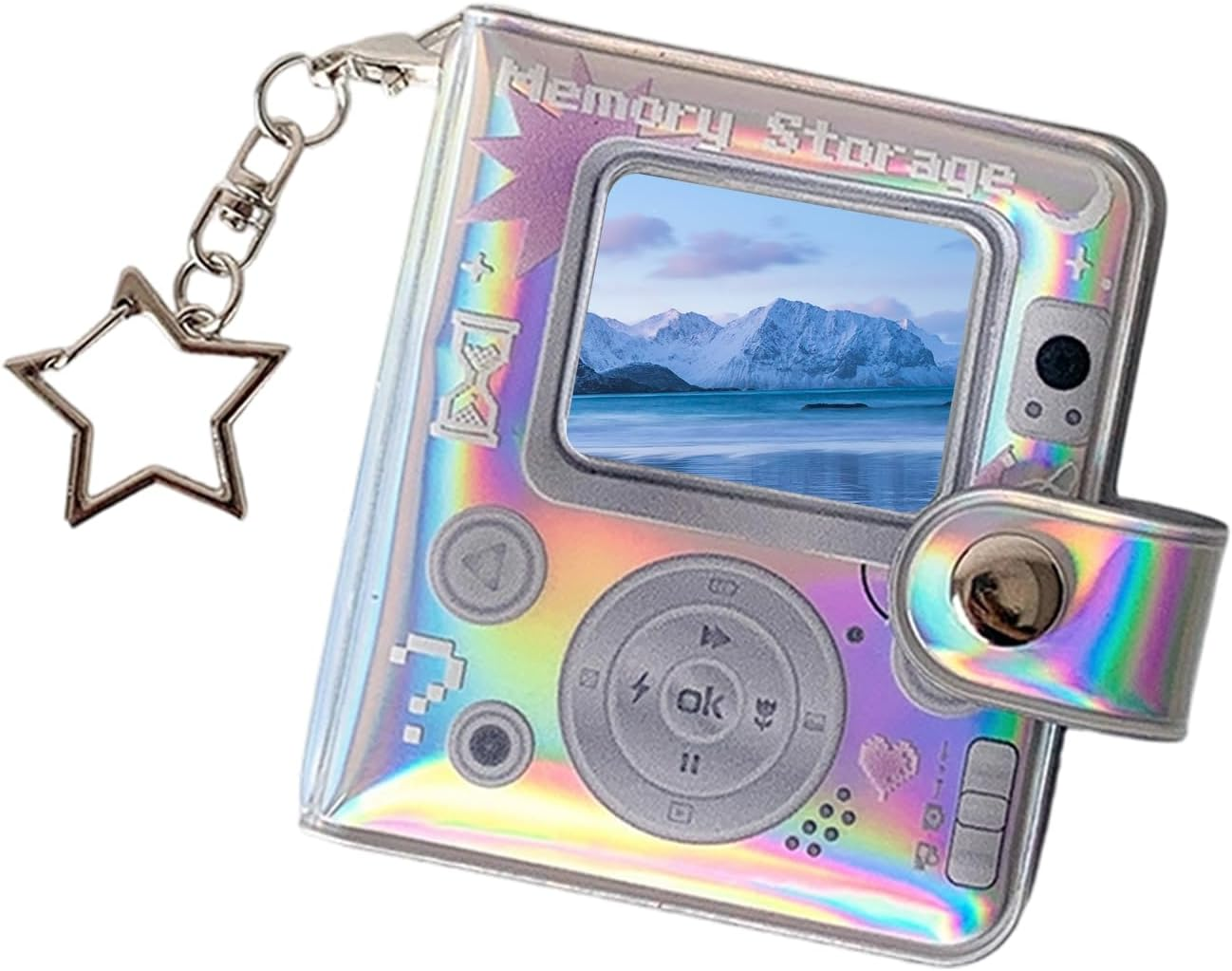 Huvqianu Photo Book Keychain - Cute Retro Double-Sided Small Portable Keychain - Picture Album Book - for Family Kids Christmas Holiday Party Vacation Memorial Pregnancy Birth Growth Home - Memory Storage image number 6