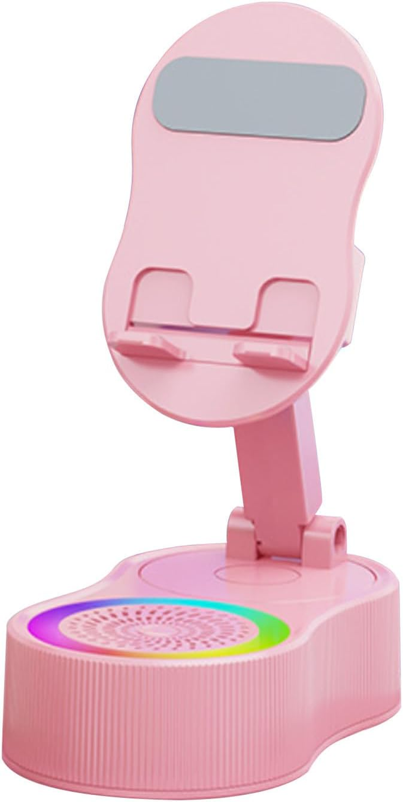 Frfik Cell Phone Stand with Speaker | Wireless Speaker Audio Stand with Light - Sound Dock Tablet Live Streaming Bracket for Home Travel Dormitory Vacation Apartment Hotel