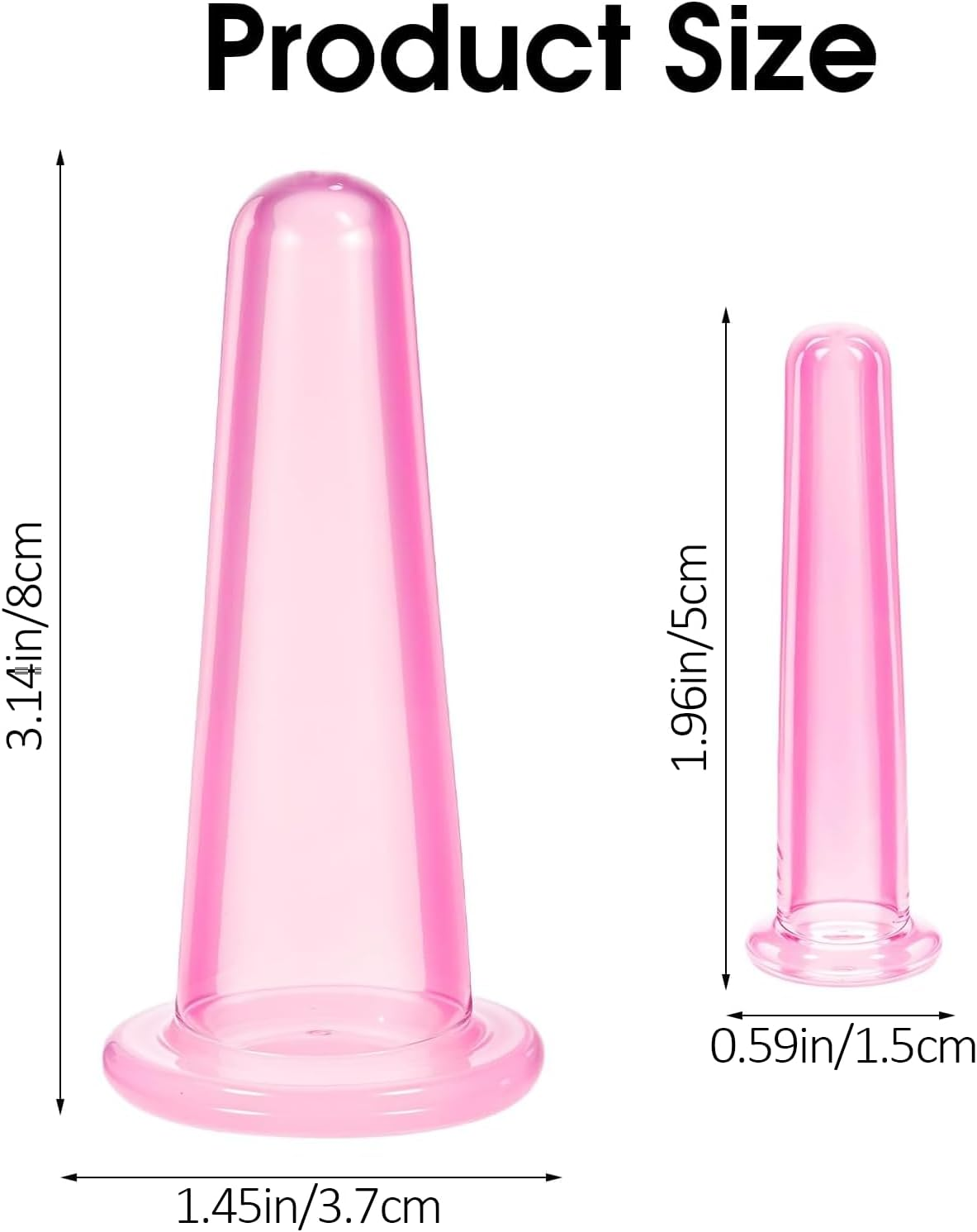 Weidllys 4 PCS Facial Cupping Therapy Set, Vacuum Facial Silicone Cups for Cupping Therapy Facial Cupping Treatment anti Aging Beauty Tool for Face and Eye Cupping Massage (Pink, 2 Small + 2 Large) image number 3