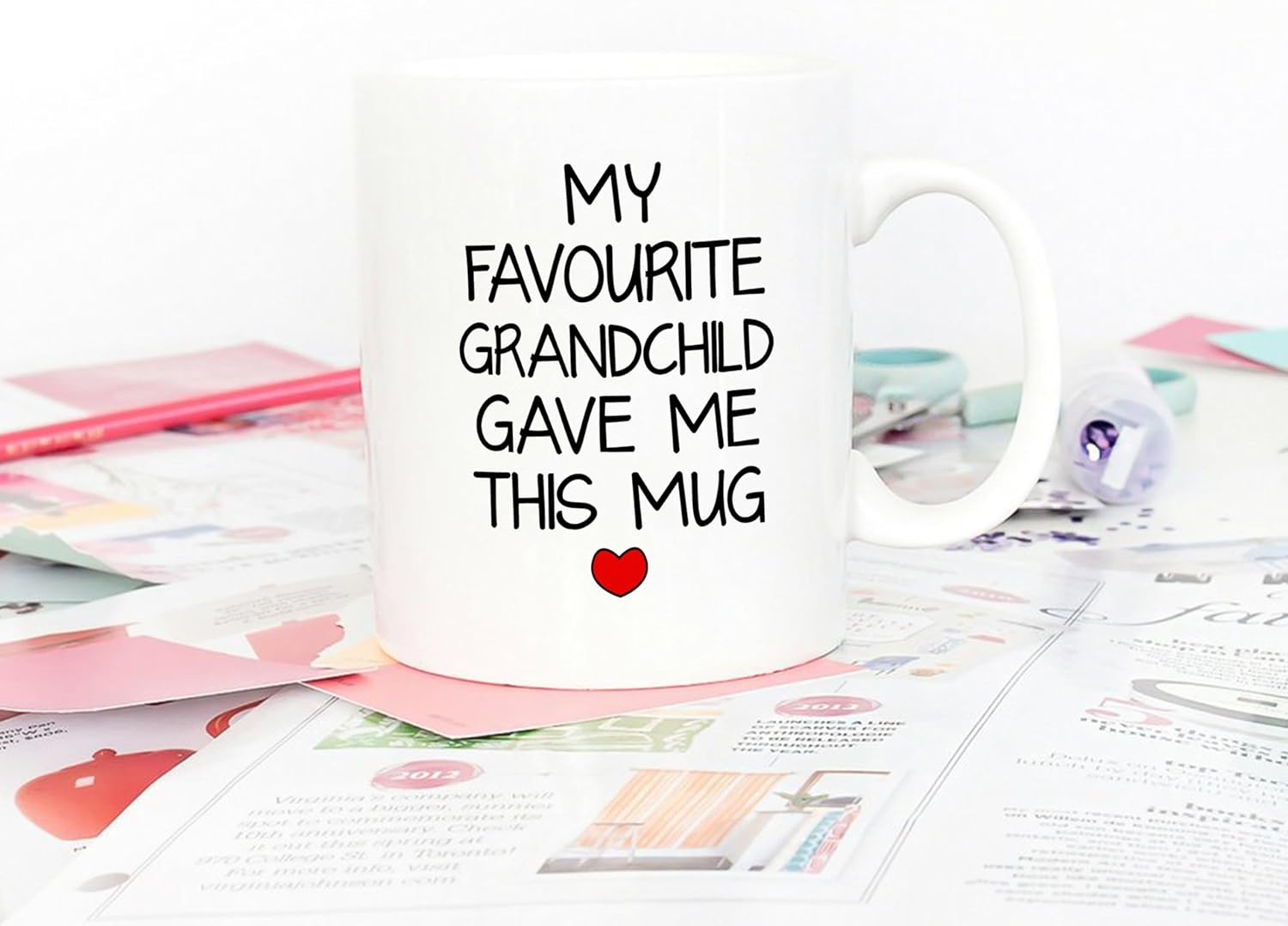 5Aup My Favourite Grandchild Gave Me This Mug Christmas, Funny Father'S Day and Mother'S Day Grandad Grandma Cup Gifts from Grandkids, Granddaughter, Grandson, Birthday Ideal for Grandparents 11 Oz image number 1