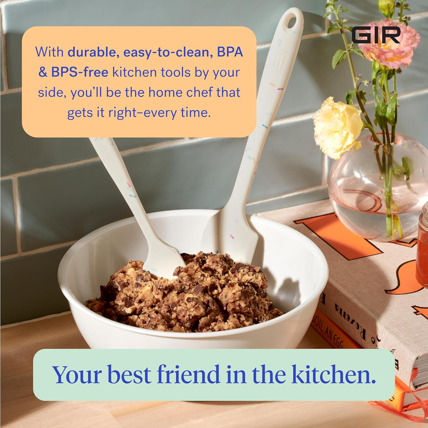 GIR: Get It Right Premium Silicone Spatula - Non-Stick Heat Resistant Kitchen Spatula - Perfect for Baking, Cooking, Scraping, and Mixing - Ultimate - 11 In, Slate image number 6