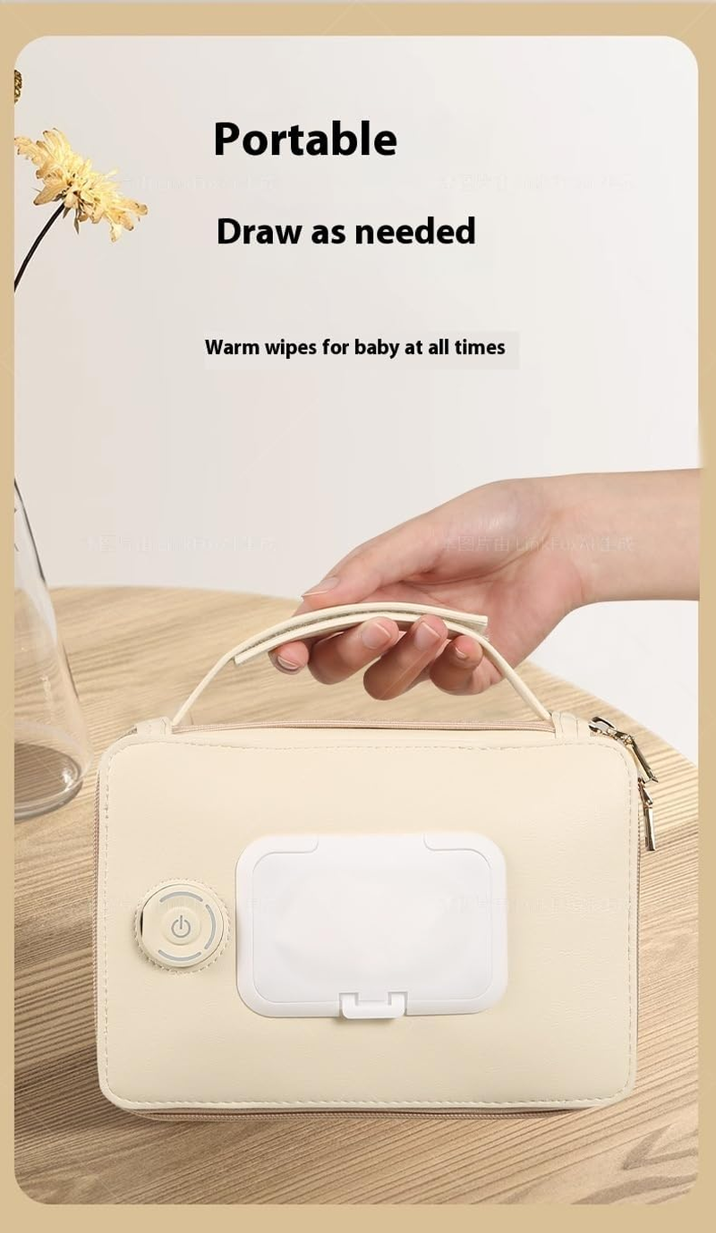 ◉ Baby Wipe Warmer, Large Capacity Wipes Dispenser with 3 Temperature Modes | Fast & Even Heating | USB Powered | Newborn Essentials for Home Car Travel with 15-Pcs Car Trash Bag image number 5