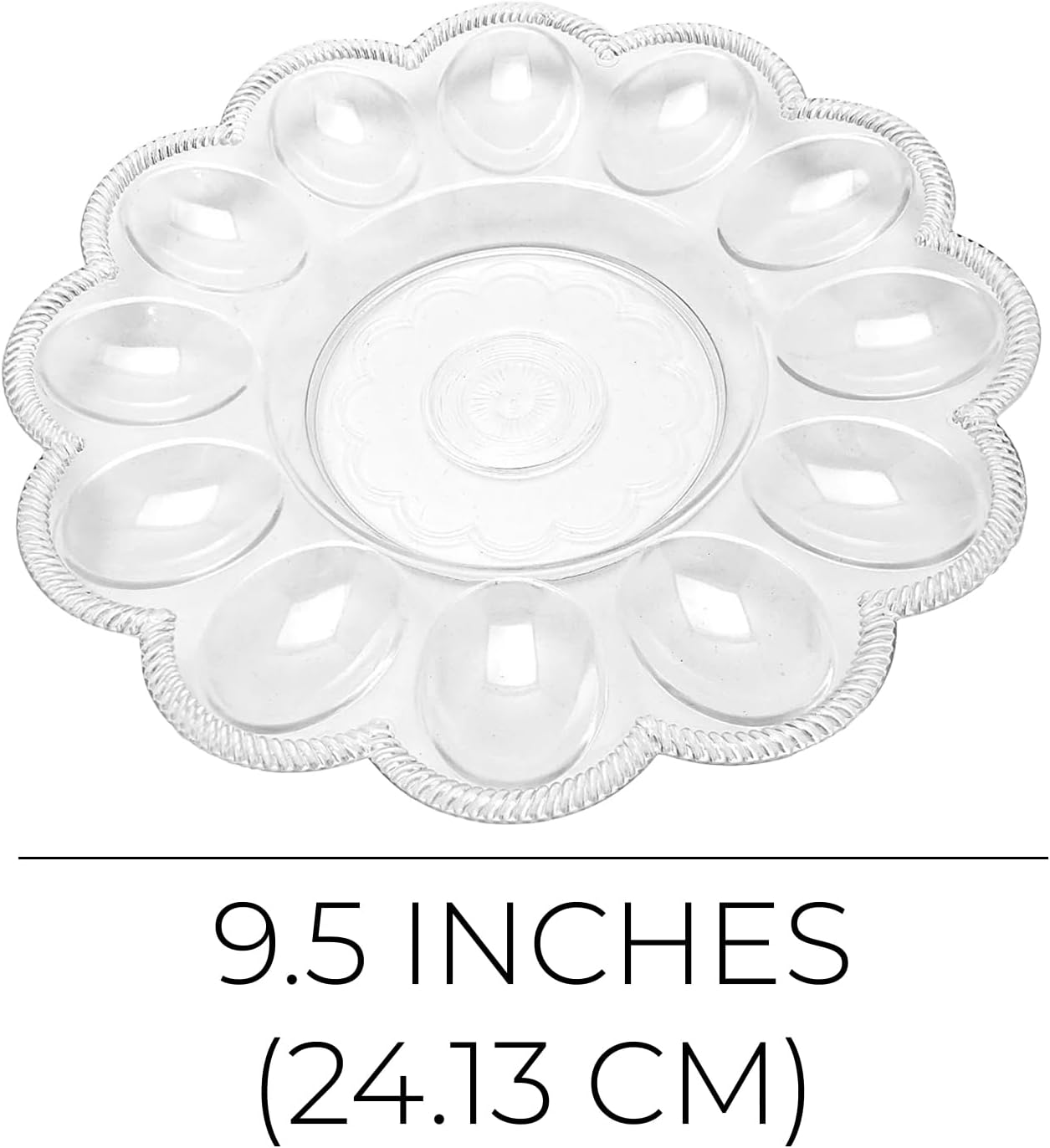 Deviled Egg Crystal Clear 9.5" Diameter Presence Serving Trays! Perfect for Any Party or Social Gathering! (3) image number 2