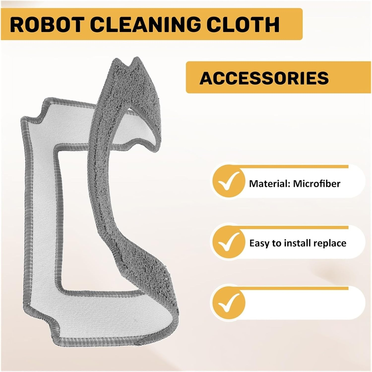 6PCS Window Cleaning Robot Mop Cloth Cleaning Rag Towel Dust Cloth Cleaning Cloth，Compatible for LIECTROUX，YW509 B20 image number 4