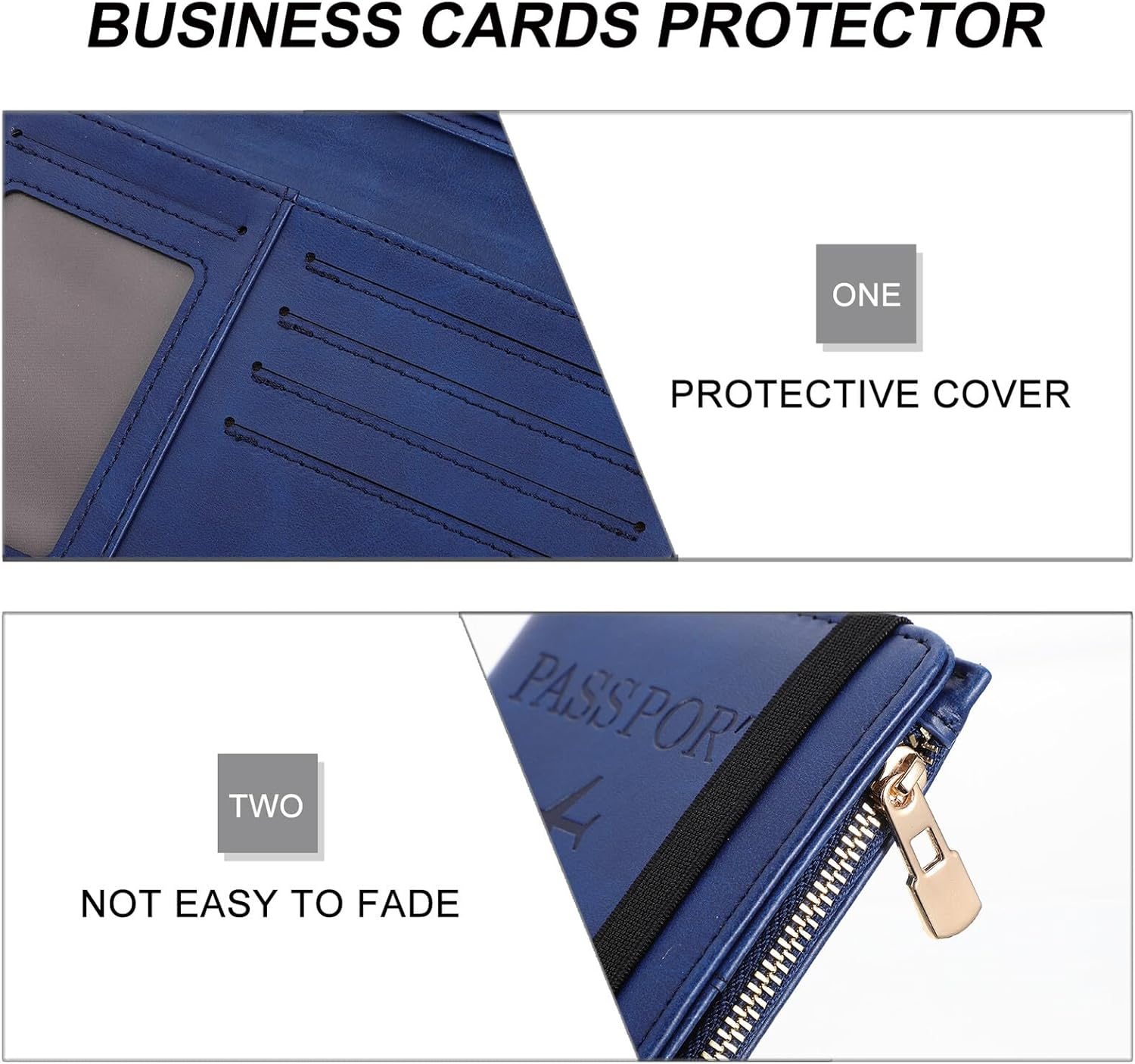 MOKKHNB Portable PU Passport Cover Cardholder with RFID Protection Lightweight Travel Id and Credit Card Holder for Men and Women image number 4