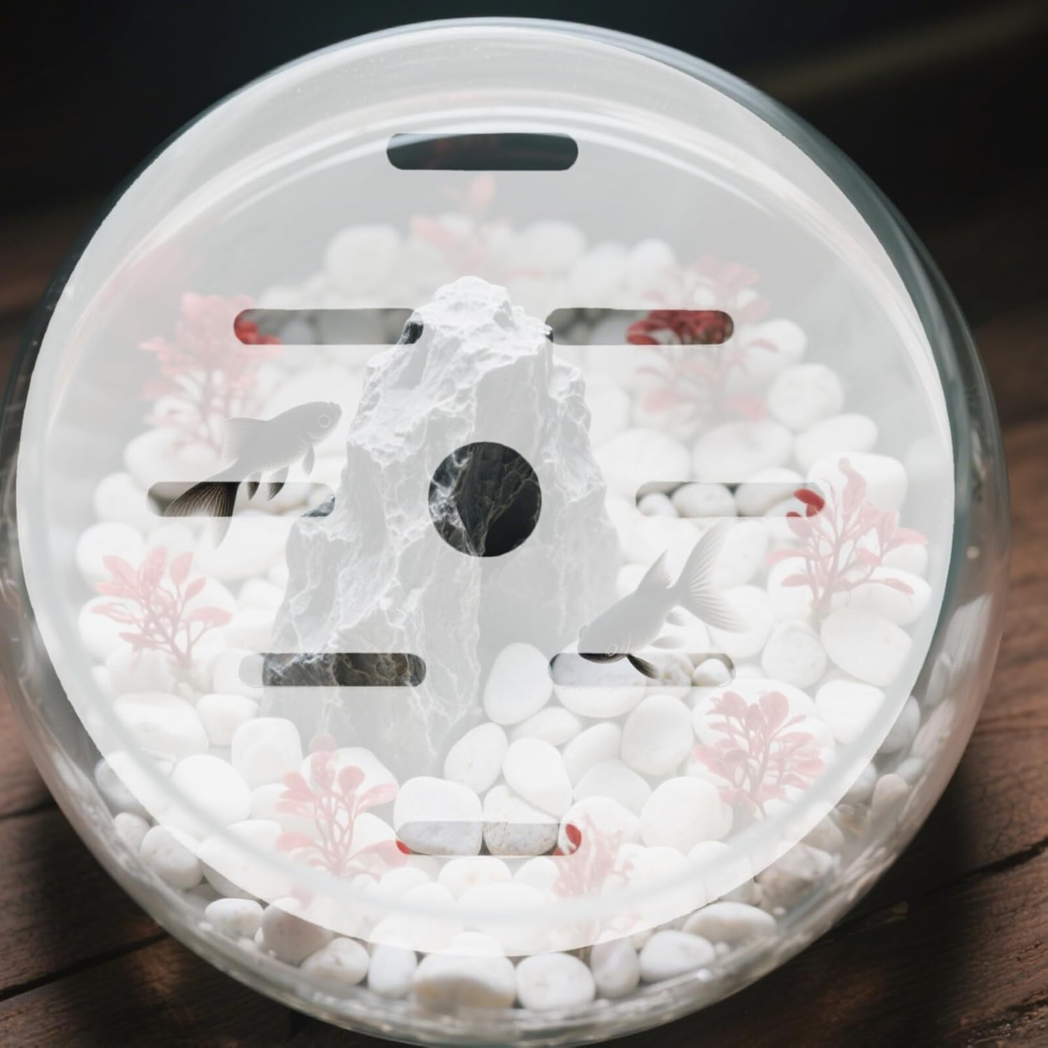 ARTIBETTER round Acrylic Aquarium Lid Transparent Anti-Escaping Fish Tank Cover with Easy Feeding Access Protective Top for Table Fish Tanks and Energetic Aquatic Pets image number 2