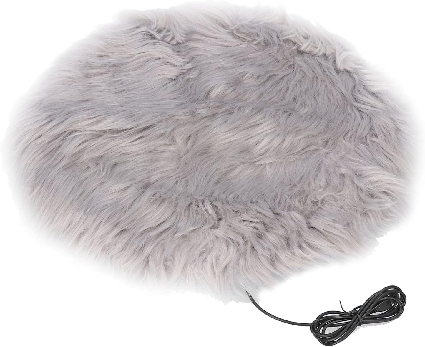 Heated Cat Bed, Plush Imitation Mink Hair Pet Heating Pad Adjustable Constant Temperature Dog Heating Pad Heating Pad for Cats Dogs(Grey)