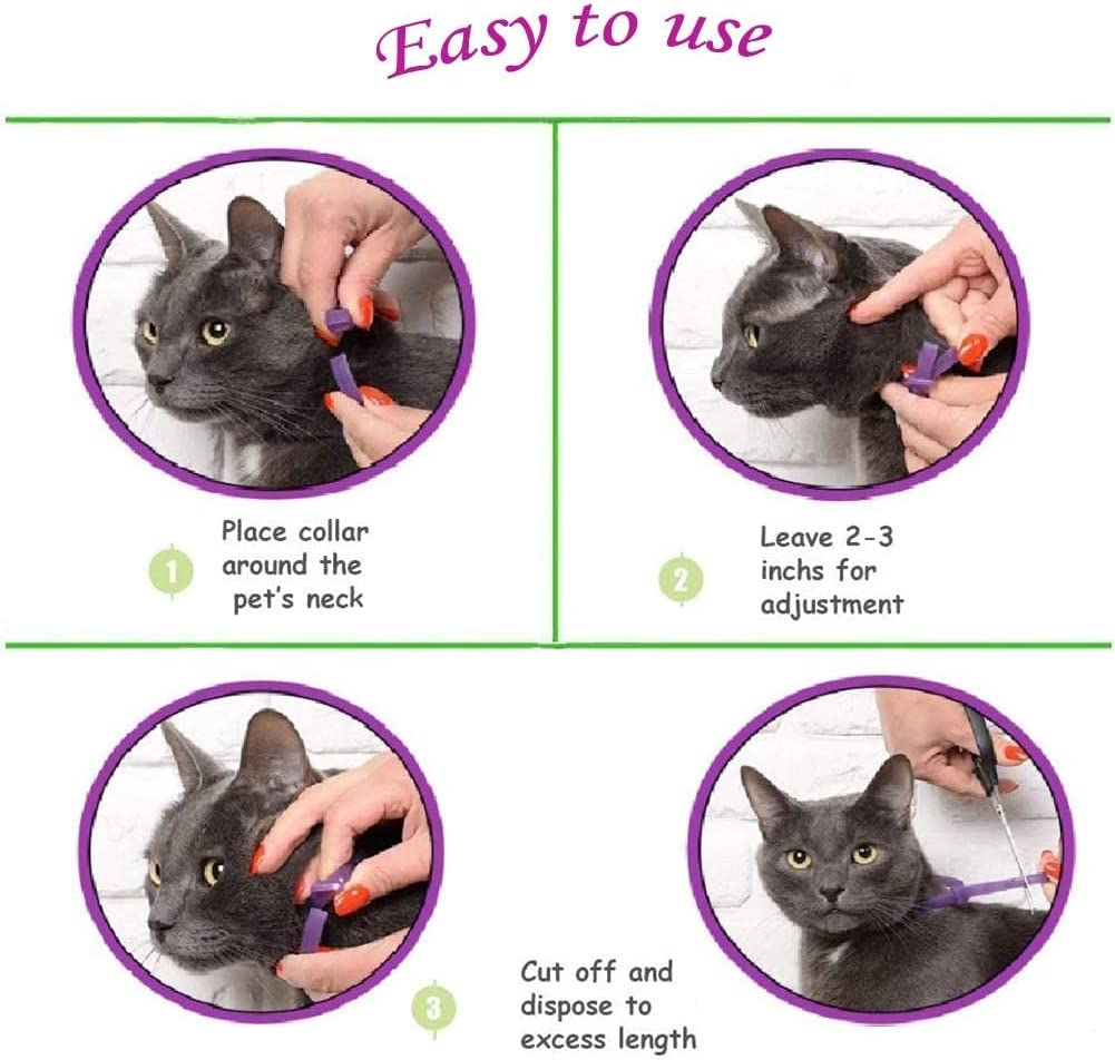 Cat Calming Collar, 3 Pack Calming Collar for Cats, Kitten Pheromone Anti-Anxiety Calm Collars, Adjustable Waterproof Collar up to 15 Inches Fit for Small Medium Large Cats