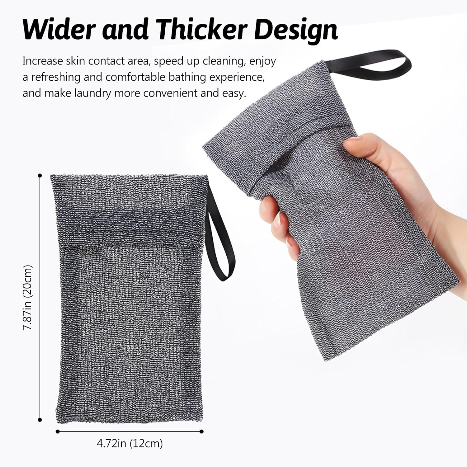 Travel Soap Saver Bag 3 Pcs Soap Pocket Exfoliating Soap Saver Pouch Rough Mesh Bar Soap Bags for Shower, Body Foam Scrubber Exfoliating Shower Sponge - Grey