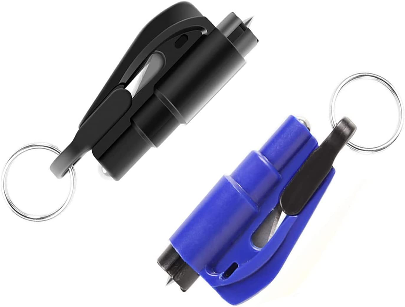 Benran 2 Pcs 2-In-1 Car Window Breaker Emergency Keychain Car Escape Tool for Emergency Situation Mini Keychain Car Safety Hammer image number 4