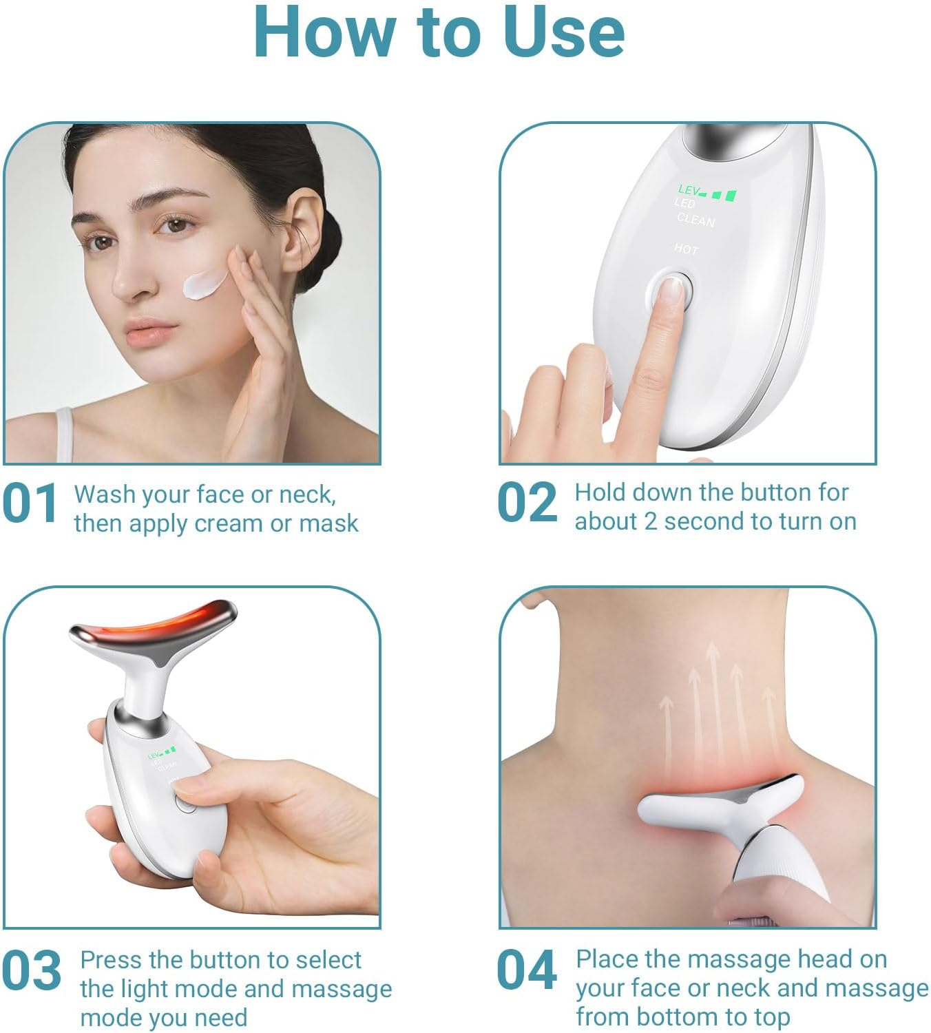 Neck and Face Tool for Woman, White