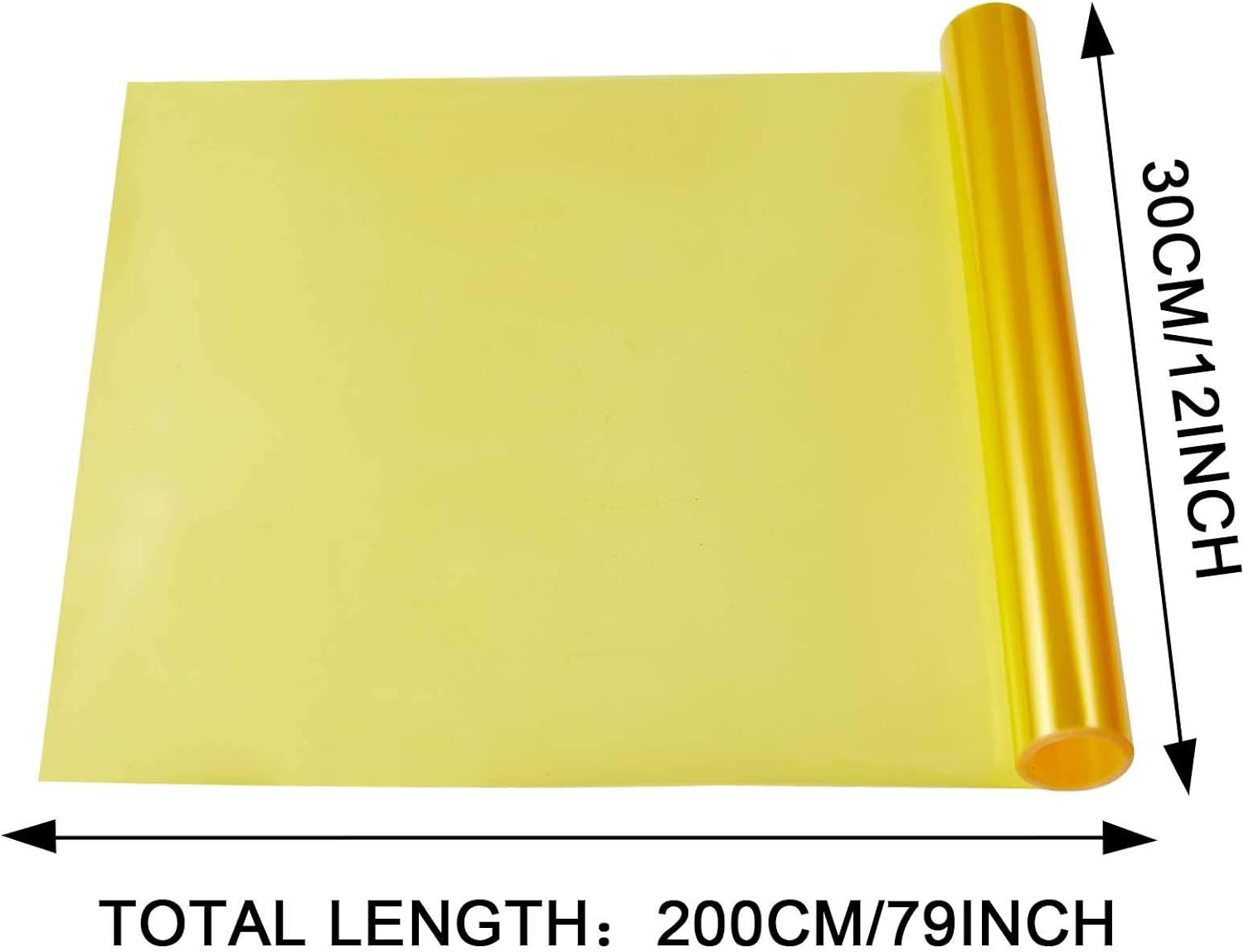 TOMALL 78.7''X12'' Golden Yellow Vinyl Film for Car Headlight Taillight Fog Lights Tint Self Adhesive Decals Sports Modification Car Stickers (Golden Yellow) image number 3