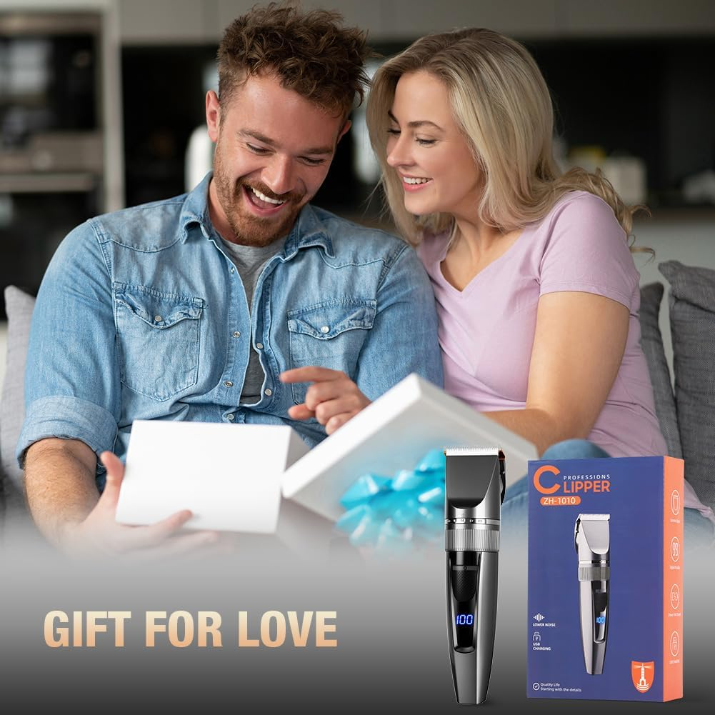 AYBUY Men'S Hair Trimmer, Beard Trimmer, Electric Razor with Battery Indicator, Rechargeable Hair Cutting Set for Hair/Beard image number 6