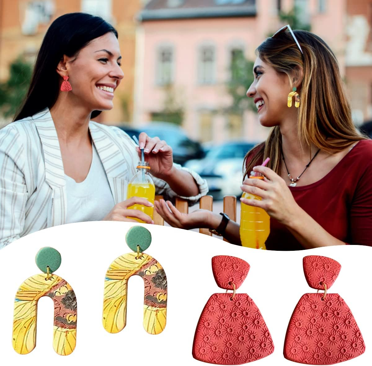 100 Pcs Polymer Clay Cutters Set, AIFUDA 49 Shapes Clay Earring Cutters with 51 Earrings Accessories for Polymer Clay Earrings Jewelry Making image number 1