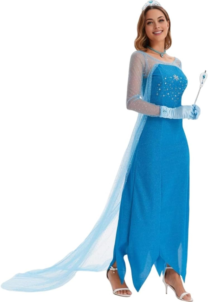 Princess Anna Adult for Women Coronation Dress Role Play Outfits Halloween Costume Cosplay image number 5