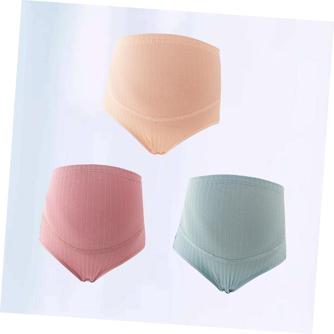 3Pcs Cotton High Waist Maternity Panties Adjustable Splice Stomach Lift Underwear for Pregnant Women image number 4