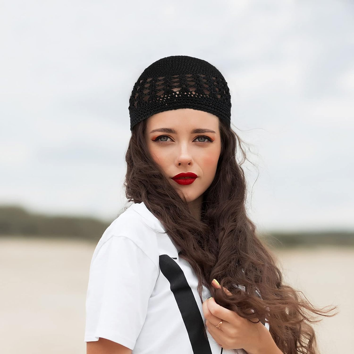 4 Pieces Knit Kufi Hat Crochet Beanie Skull Cap Knit Cap Knitted Stretchy Crochet Hat for Men Women image number 3