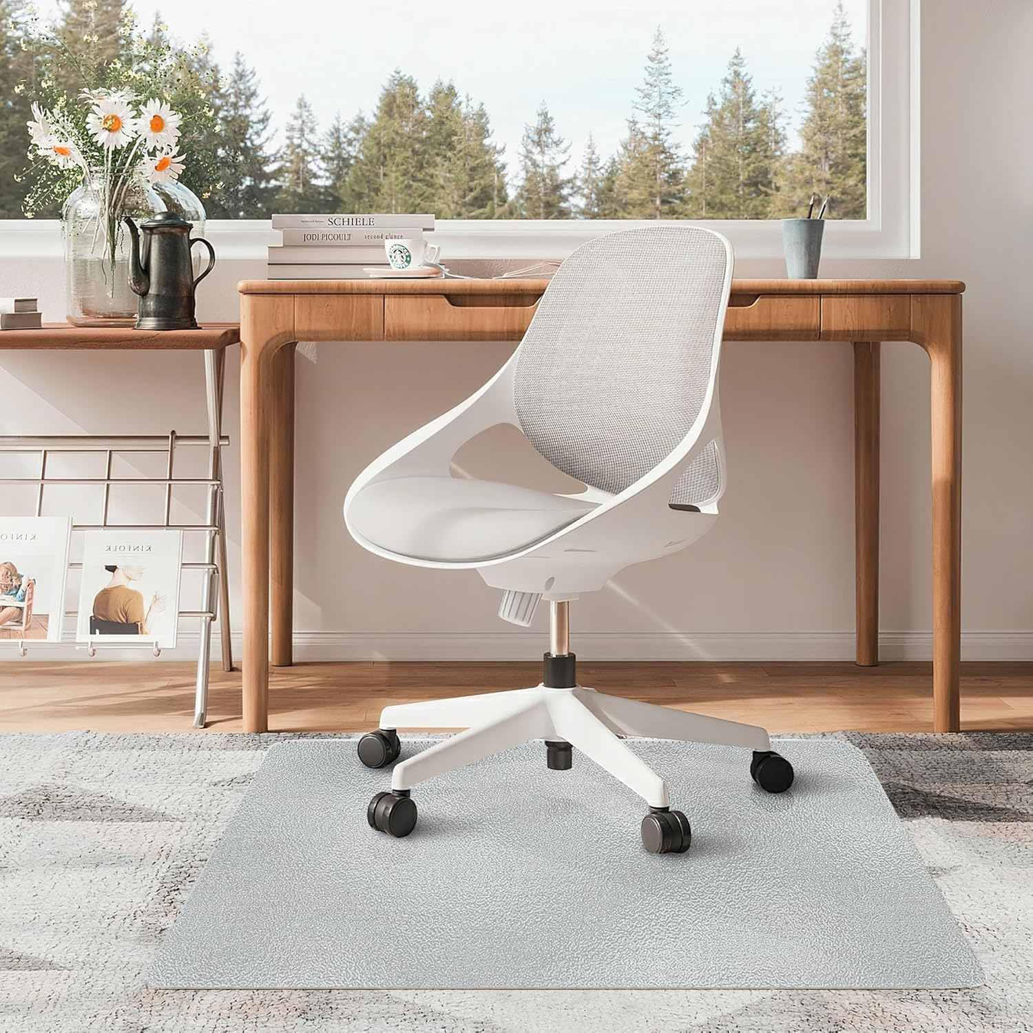 Office Chair Mat for Carpeted Floors 90X120Cm, Low to Medium Pile, PIONIQUS Heavy Duty Carpet Protector for Office Gaming Desk Chair, Transparent Thick Desk Chair Mat for Carpets(Not for Hard Floor) image number 1