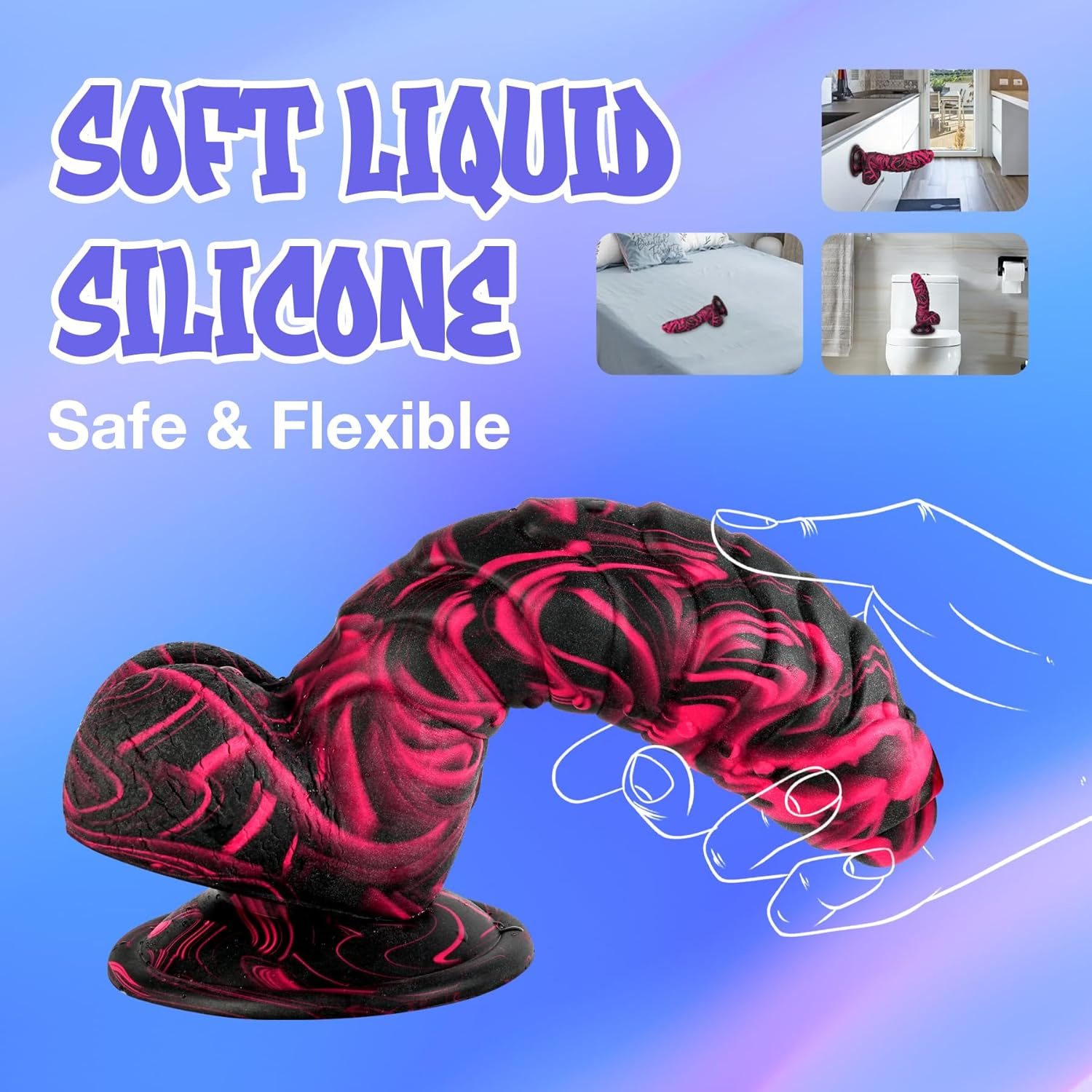 Realistic Dildo Neat and Unique, 7.16 Inch Colorful Dildo with Strong Suction Cup for Hands-Free Play Adult Sex Toys for Women Men and Couples image number 3