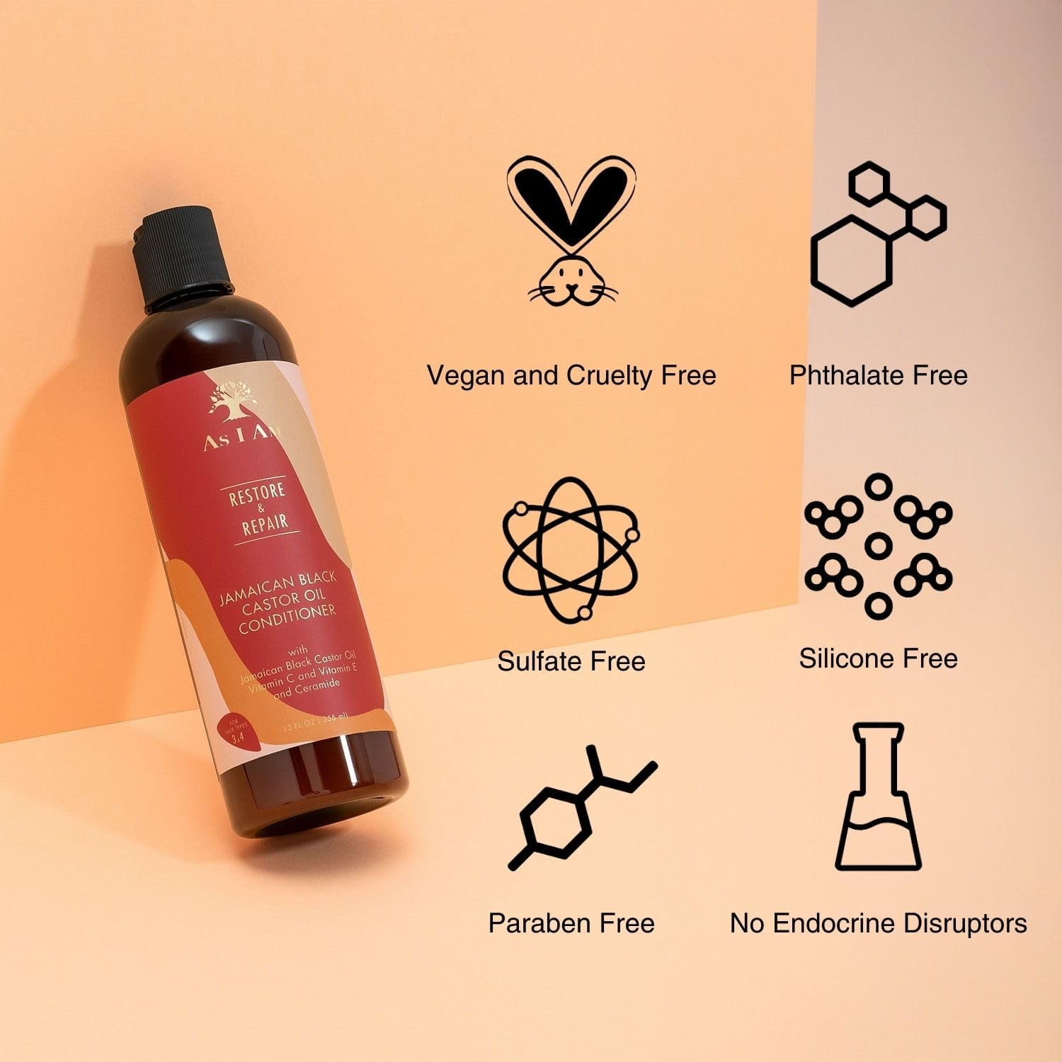 As I Am Restore & Repair Jamaican Black Castor Oil Conditioner, 355Ml, with Vitamin C and E image number 2