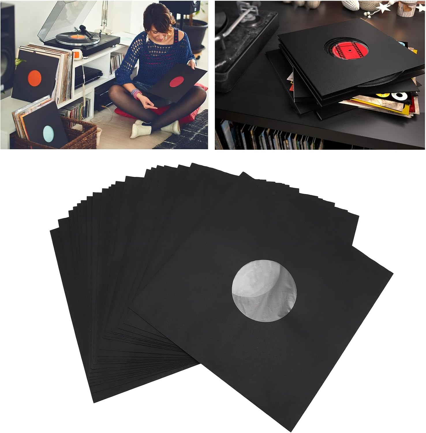 20Pcs Vinyls Record Sleeves, 12Inches 350Gsm Thick Cardboard Record Outer Sleeves, 33 RPM Record Jacket, anti Static image number 2