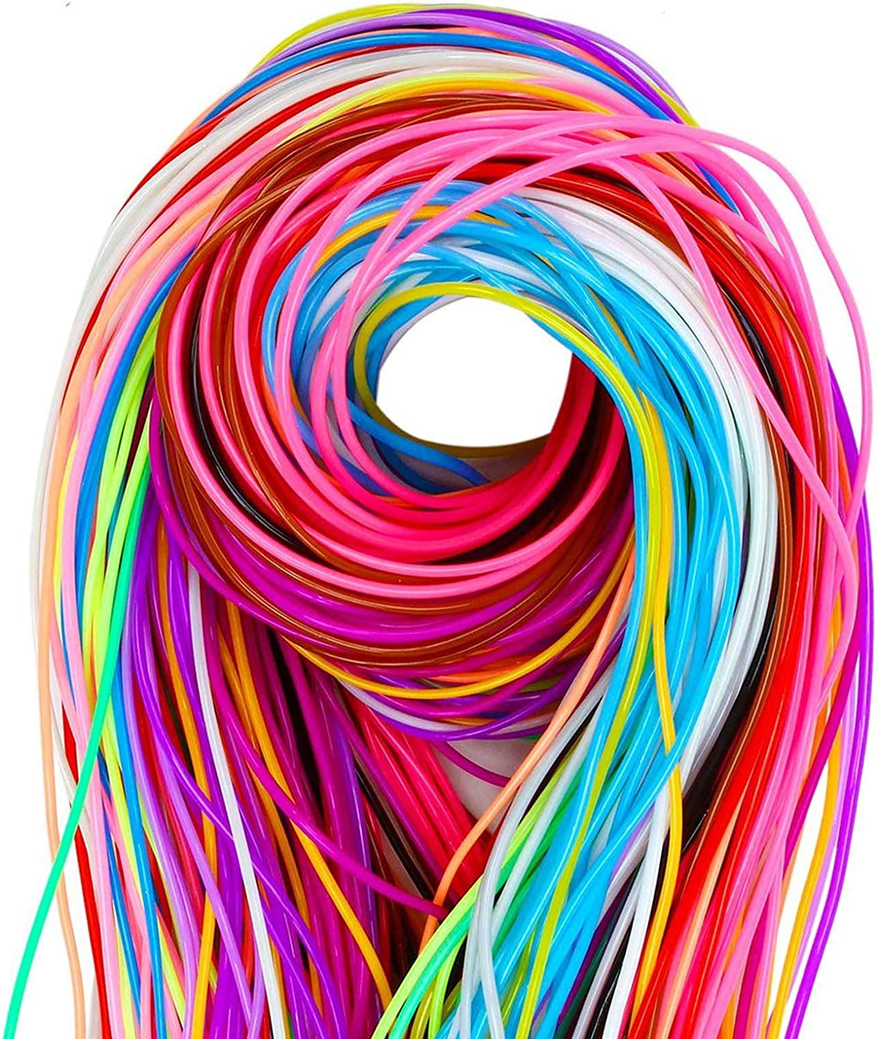SING F LTD 200Pcs Mixed-Color Plastic Lacing Cord with Snap Clip Hooks and Ring for DIY Making Basic Knots Pendants Crafts image number 3