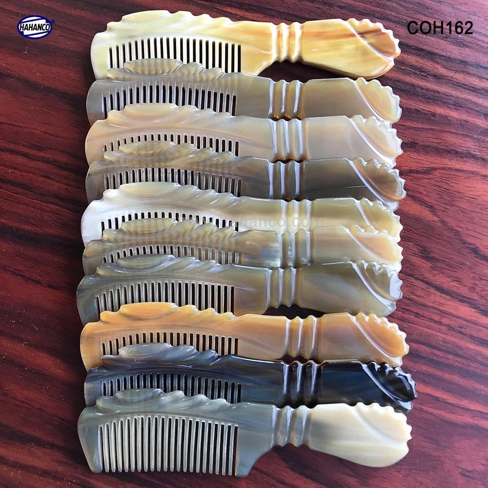 Handcrafted Horn Hair Comb, 16 X 4.5 Cm, Decorative Handle Design