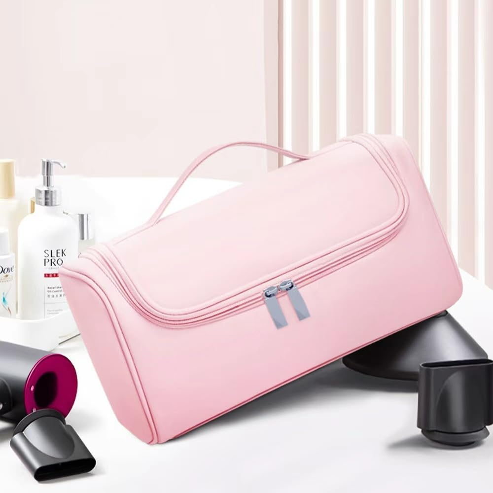 JIUSEGE Hair Tools Travel Storage Box Organizer for Universal Hair Dryer, Portable Travel Bag for Curling Iron & Accessories, Pink image number 2