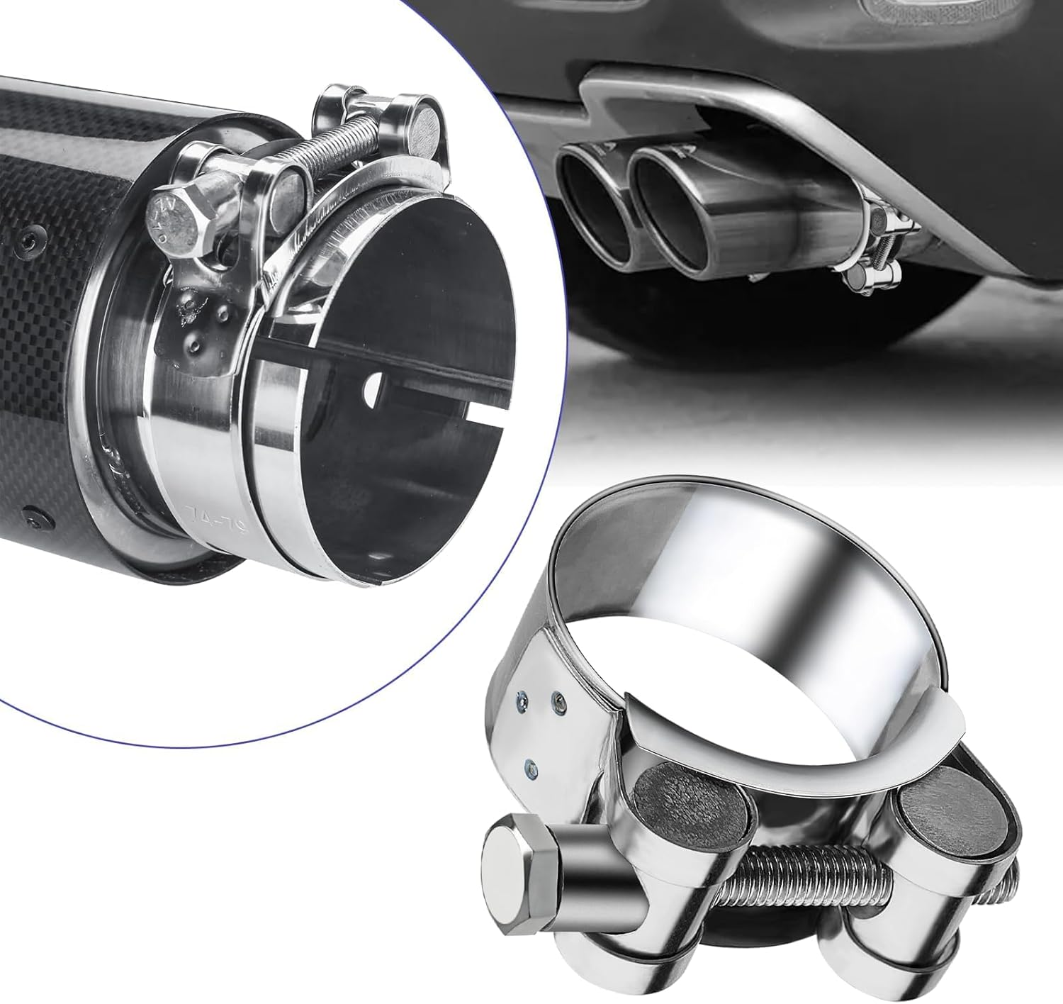 T-Bolt Hose Clamps 4 Pcs, 304 Stainless Steel Heavy Duty Clips, 36-39Mm Exhaust Pipe Clamping for Automotive & Plumbing (36-39Mm 4Pcs) image number 6