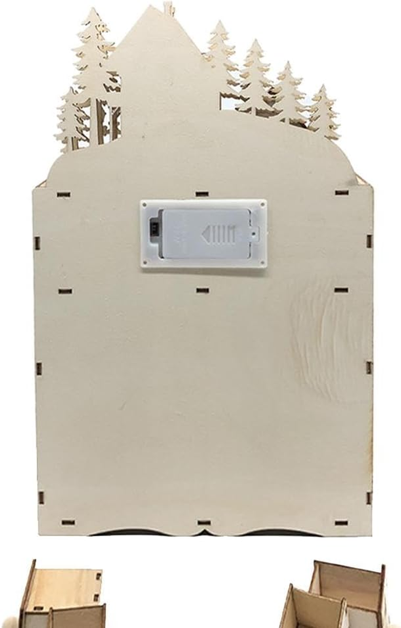 24-Day Christmas Countdown Calendar Decoration,Led Holiday Decoration,Wooden Christmas Advent Calendar,Wooden Calendar Decoration with 24 Storage Drawers for Home Christmas Party image number 5