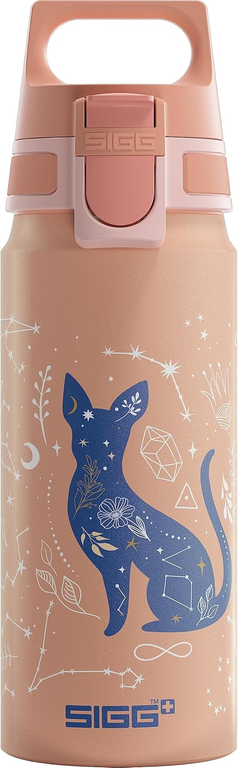 SIGG - Aluminium Kids Water Bottle - WMB ONE My Universe - Suitable for Carbonated Beverages - Leakproof - Lightweight - BPA Free - Climate Neutral Certified - Light Pink - 0.6L