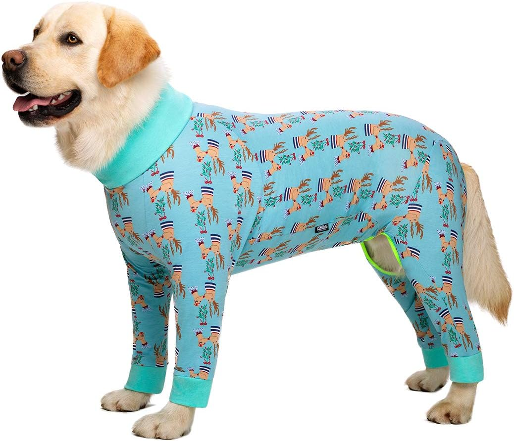 Christmas Surgery Recovery Suit Female Male for Dogs after Surgery Medium Large Dogs Onesie,Lightweight Dog Recovery Suit for Shedding Prevent Licking Surgical Wound,Dog Pajamas Pjs ,Full Belly image number 7