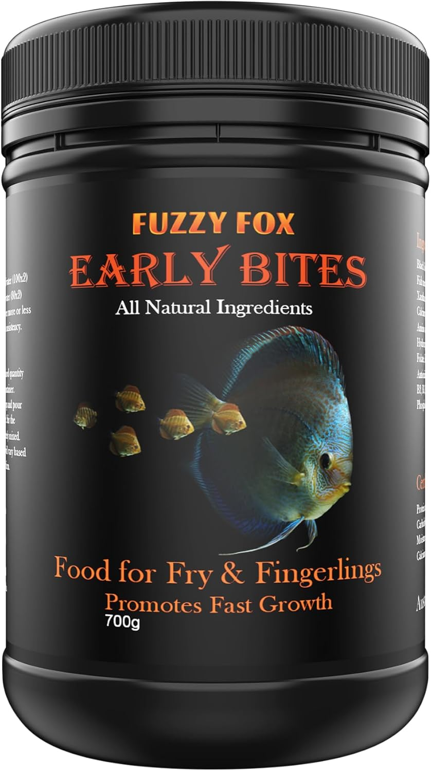 Fuzzy Fox Early Bites Fish Food for Fingerlings & Fry with All-Natural Ingredients, Fish Food with Balanced Vitamins and Minerals 65G image number 1