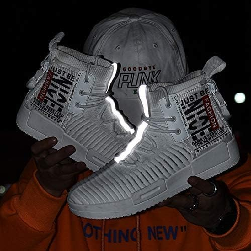 RUNMAXX Mens Fashion Walking Lace up High Top Shoes Stylish Running Athletic Casual Sneaker image number 2